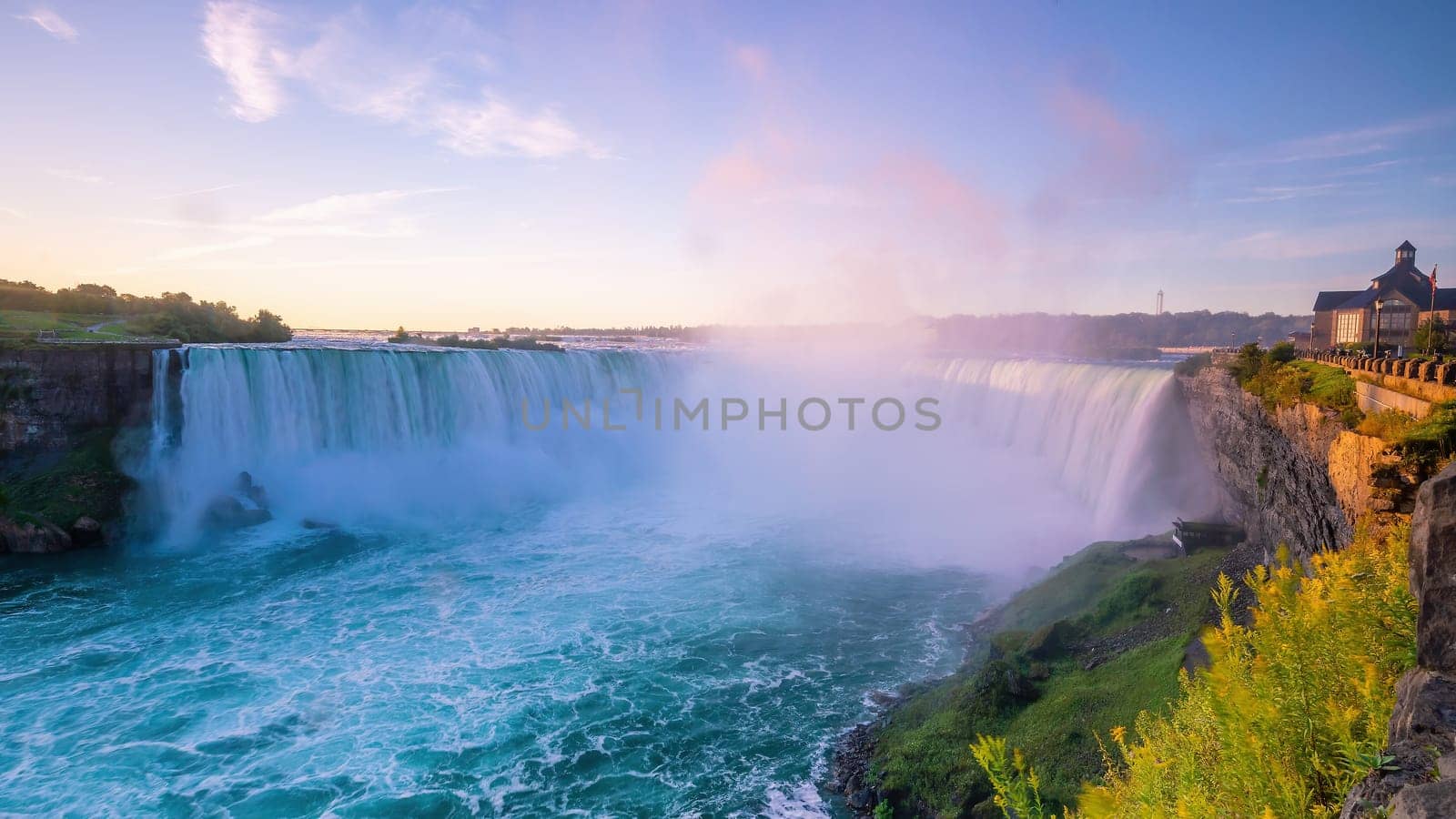 Niagara falls between Canada and United States of America  by f11photo