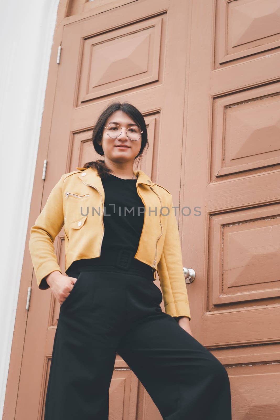 Woman (LGBTQ) posing outdoor fashion style by NongEngEng