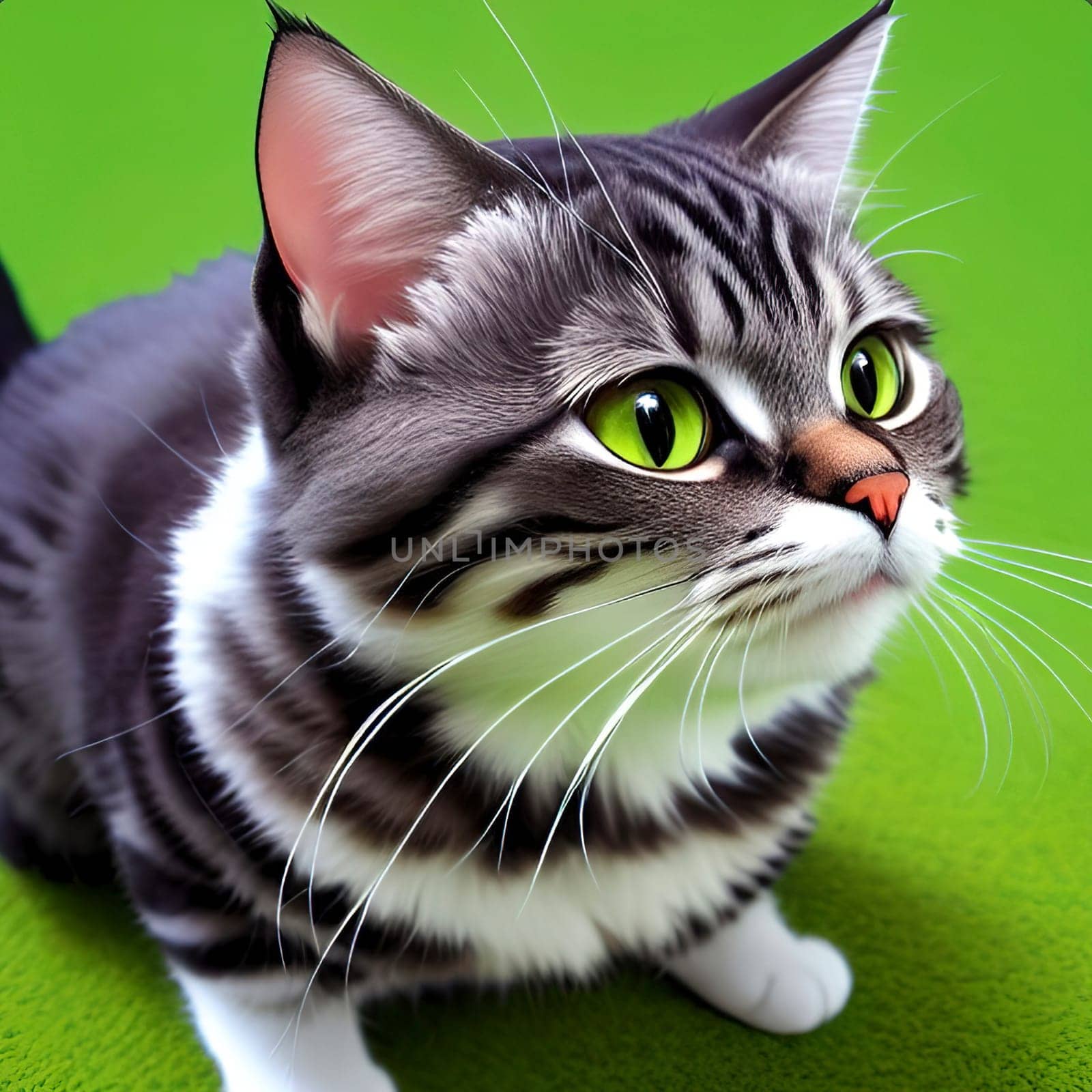 3D cute cats for calendar with cat images. Square image.