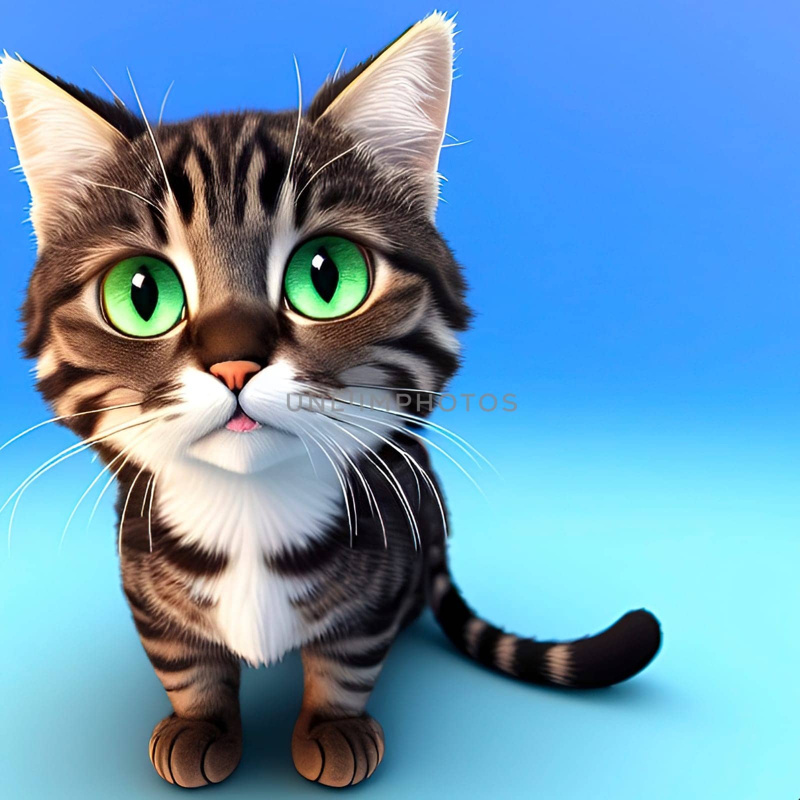 3D cute cats for calendar with cat images. Square image.