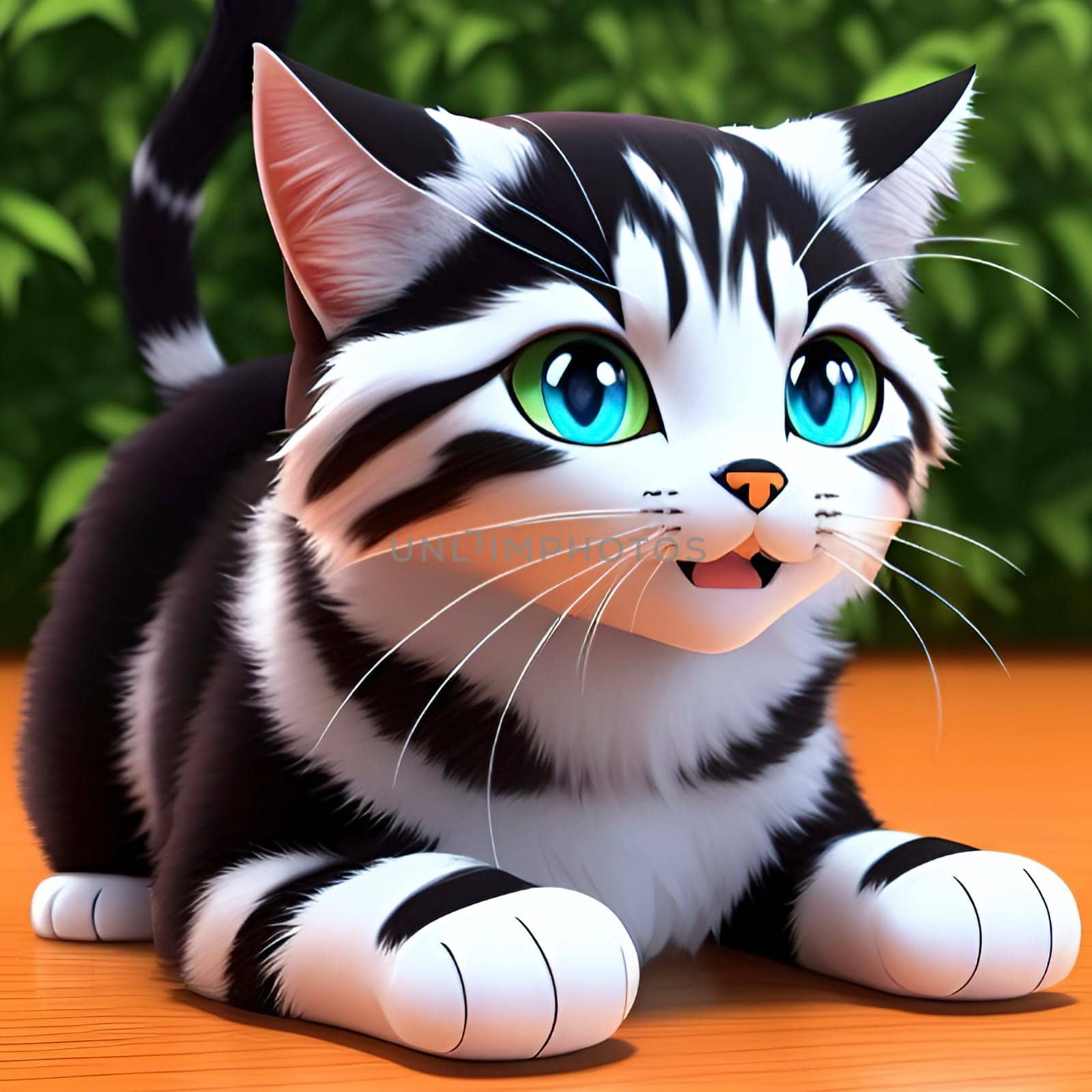 3D cute cats for calendar with cat images. Square image.