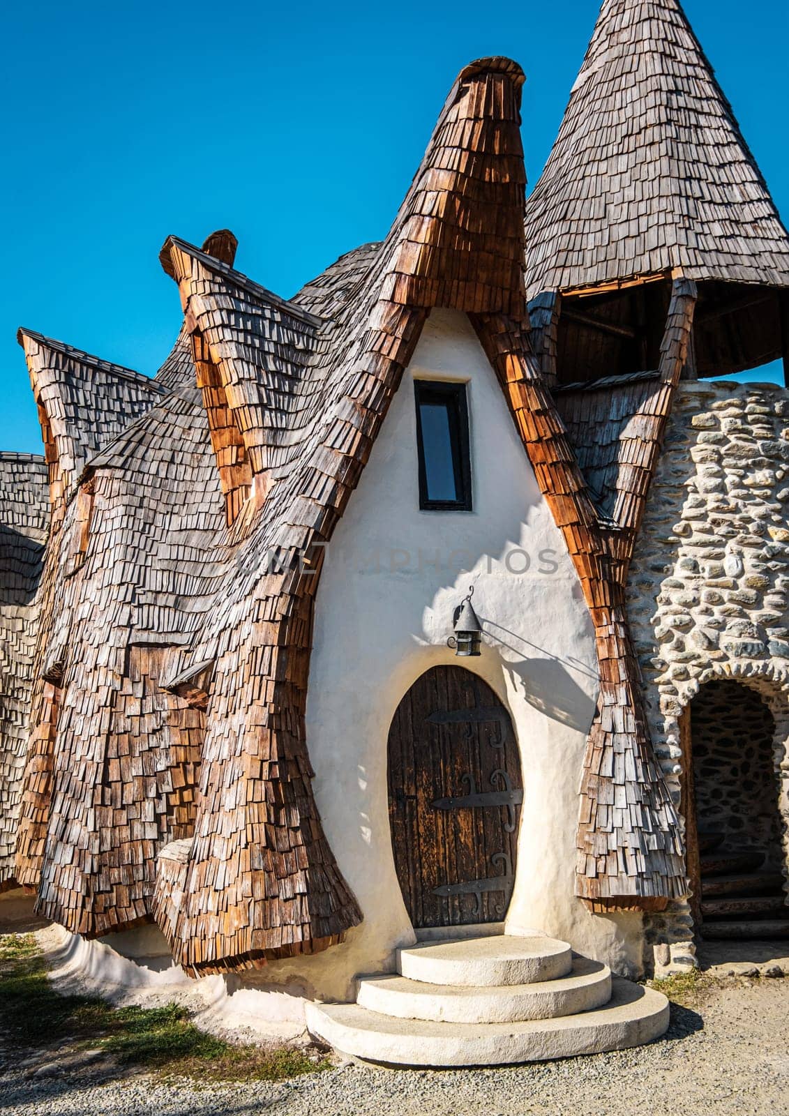 Sibiu, Romania - 28 october 2019: Elegant buildings Valley of Fairies in Romania