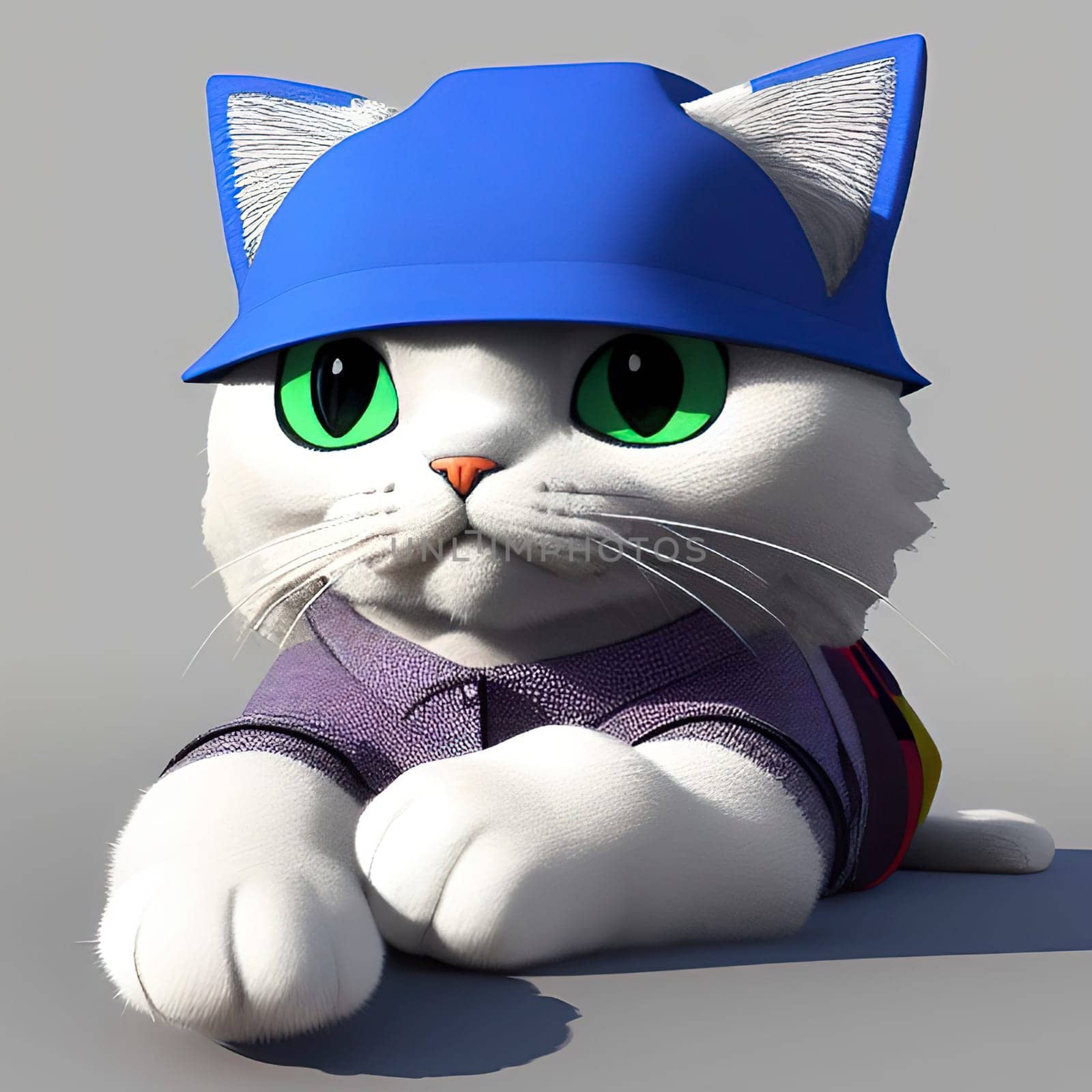 3D cute cats for calendar with cat images. Square image.