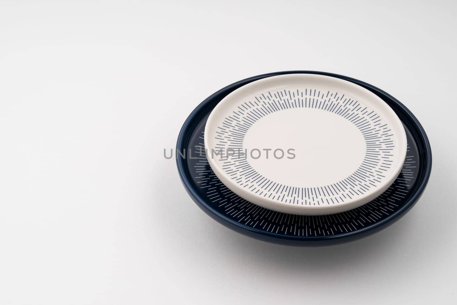 A set of blue and white luxury ceramic kitchen utensils on a white background by A_Karim