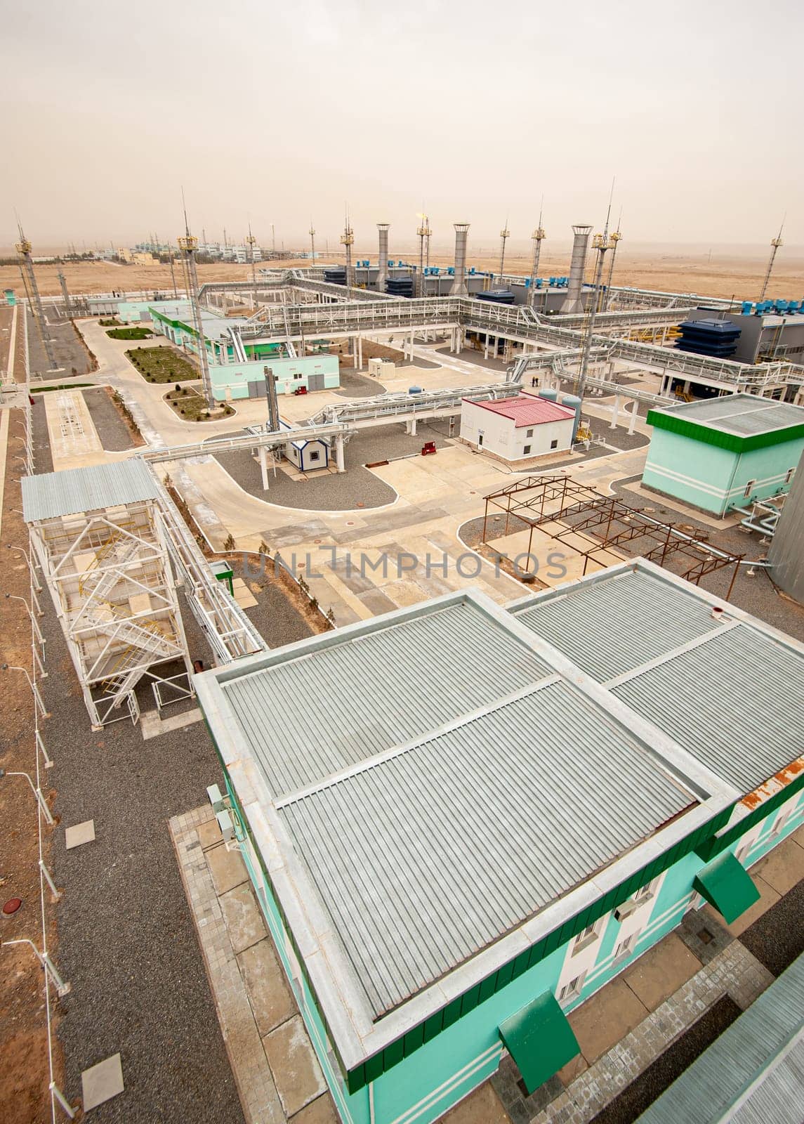 An oil and gas engineering and industrial construction. Panorama of the factory by A_Karim