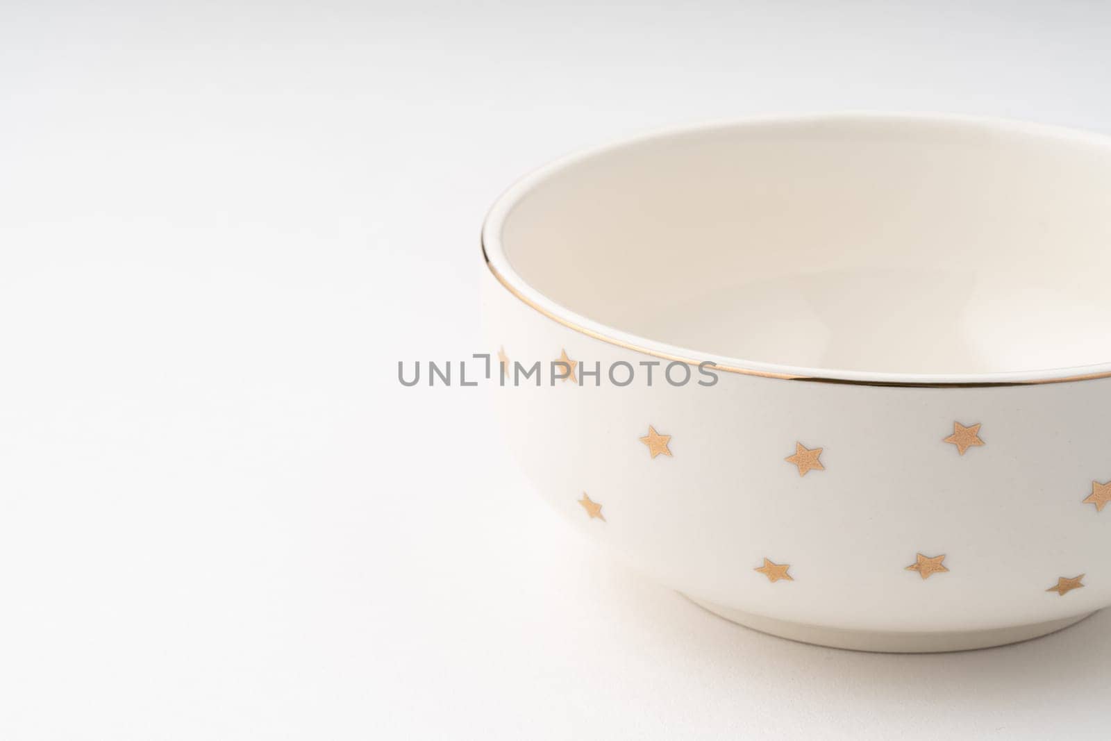 A one ceramic bowl isolated on white background