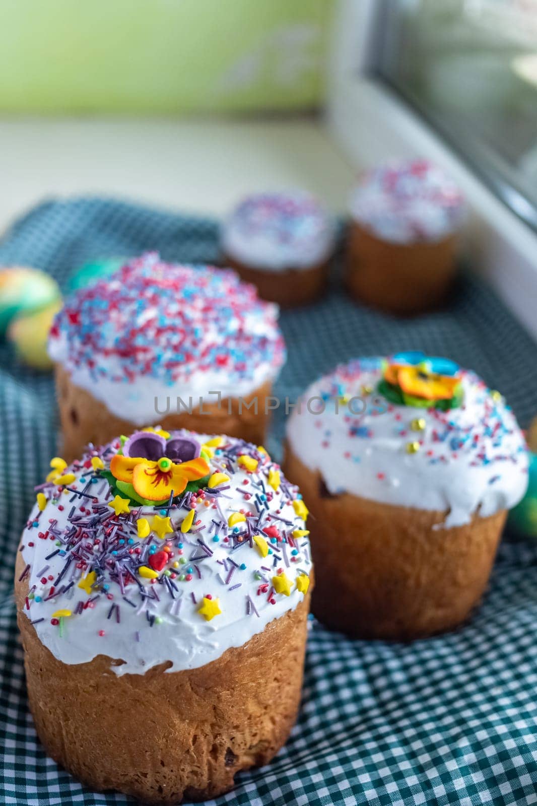 Easter Cakes - Traditional Kulich, Paska Easter Bread. Traditional Easter spring by Anyatachka