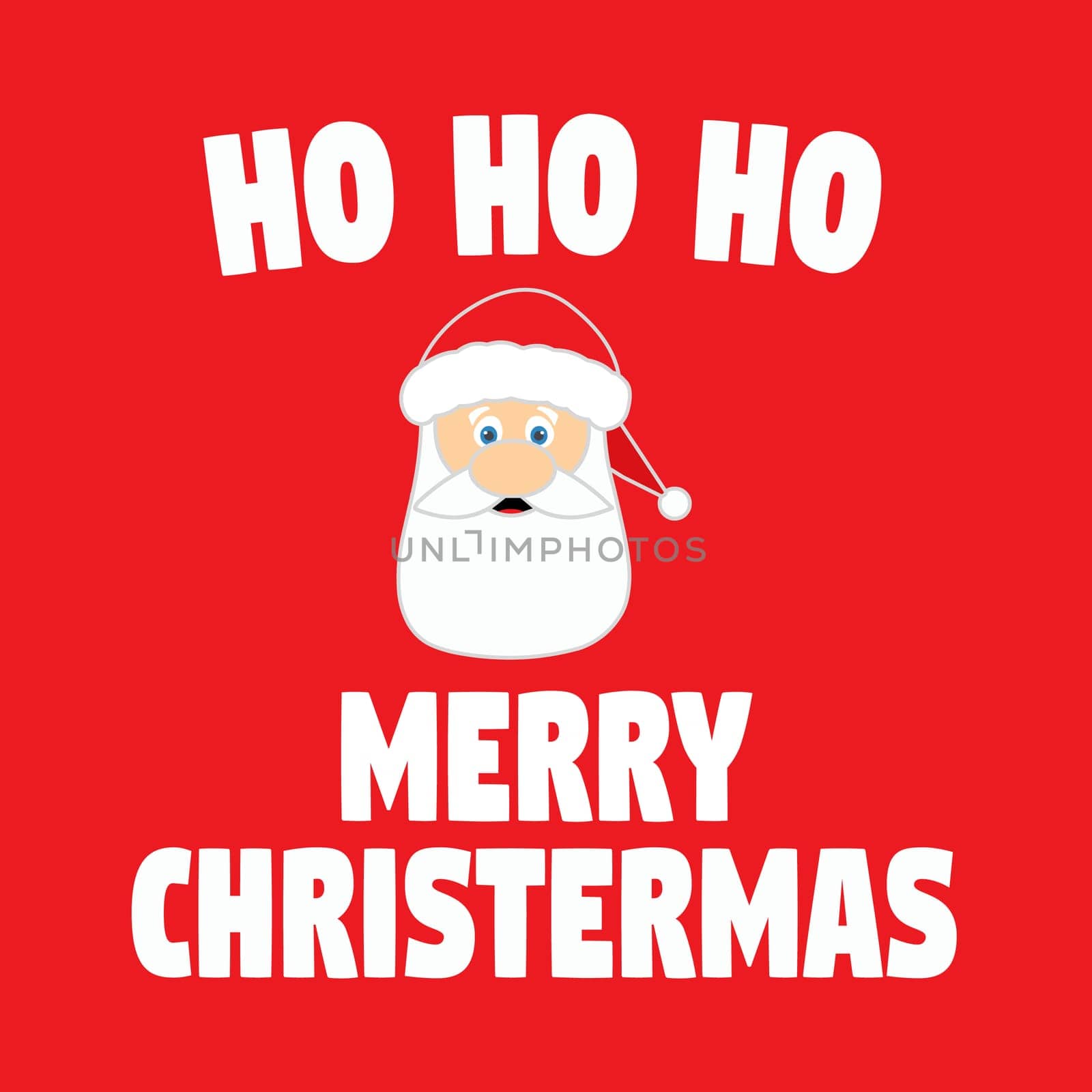 A santa's face with the text "ho ho ho Merry Christmas".