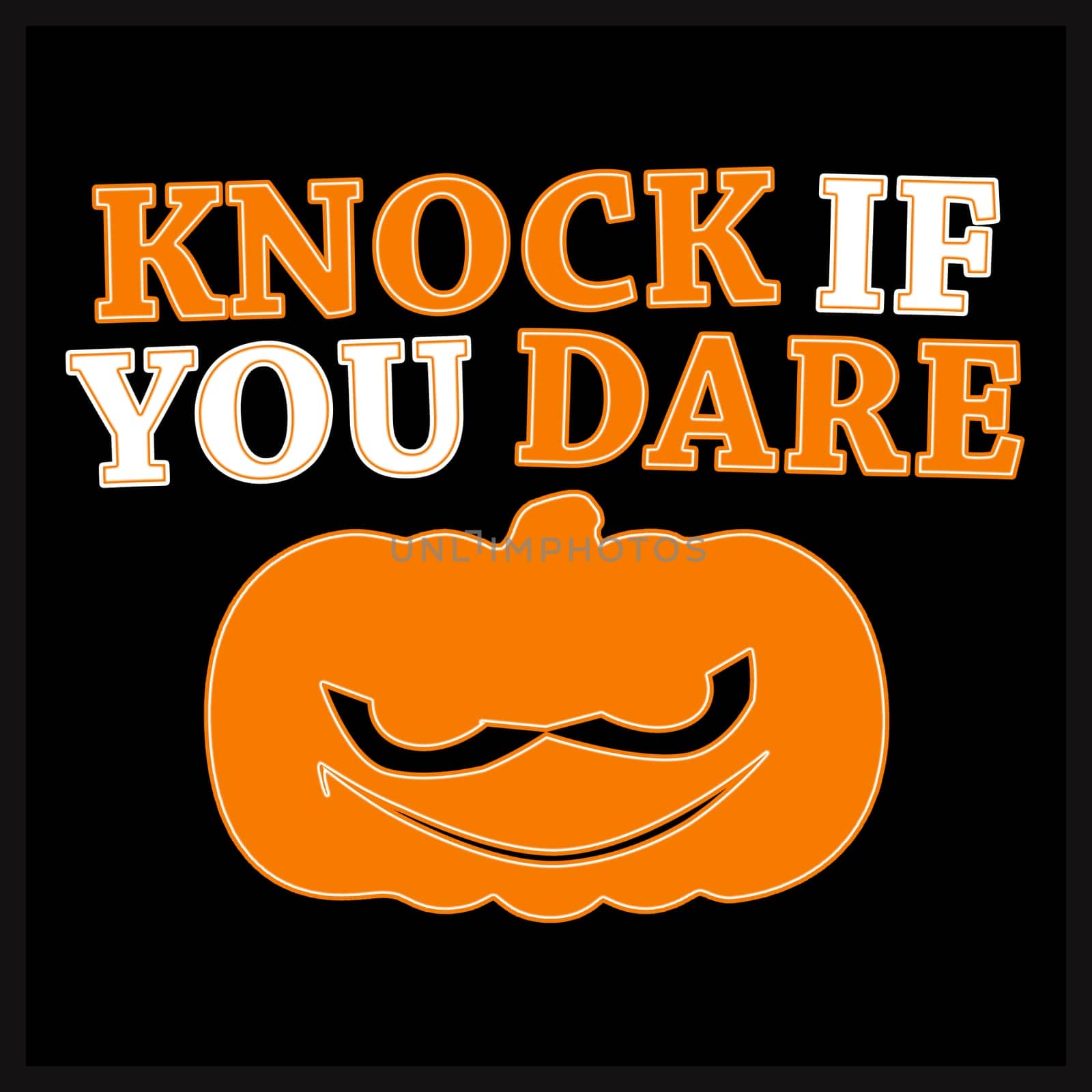 A halloween sign with the text "Knock if you dare".
