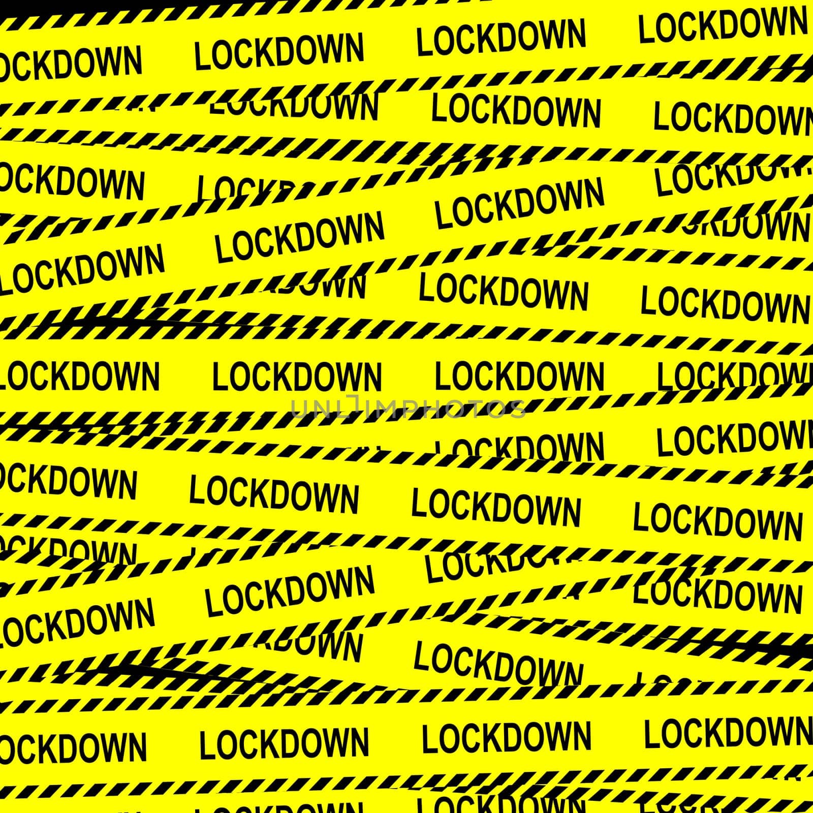 A virus lockdown tape streamer.