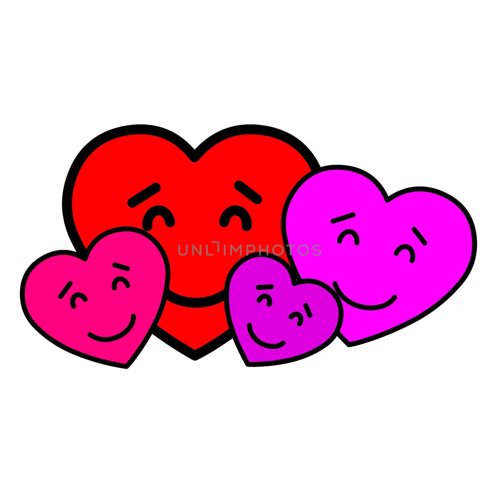 Family of love hearts by Bigalbaloo