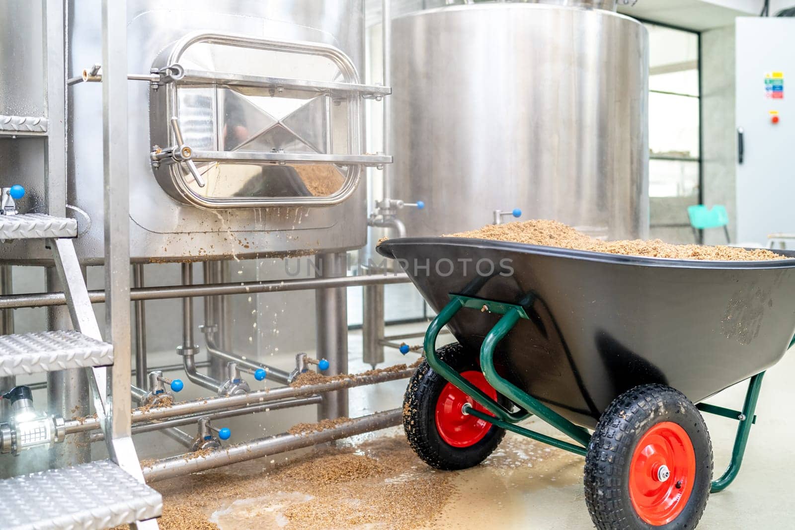 malt for brewing beer in a brewery. High quality photo