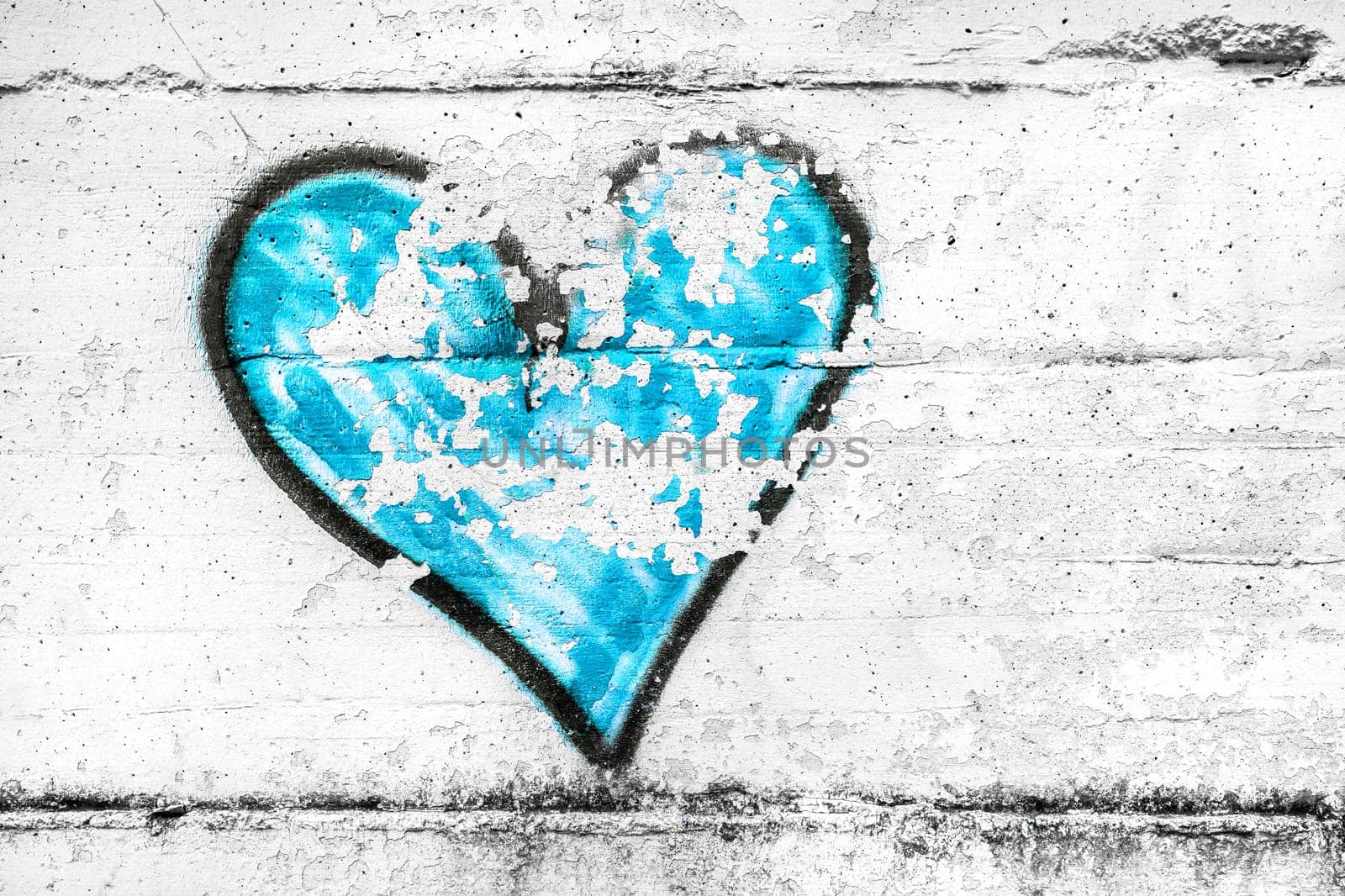 Painted light blue abstract heart by germanopoli