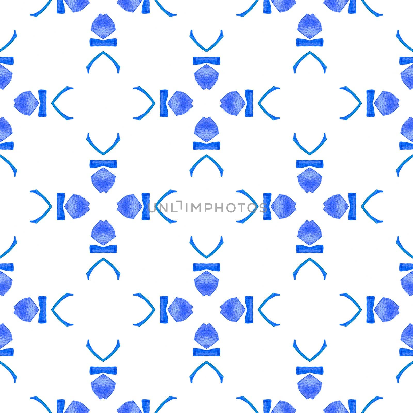 Exotic seamless pattern. Blue grand boho chic by beginagain