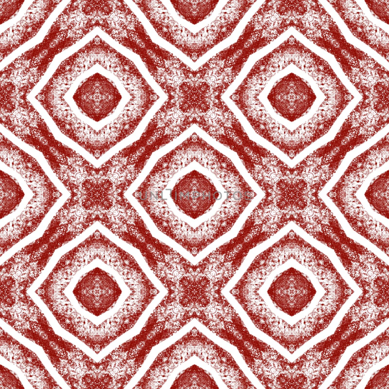 Arabesque hand drawn pattern. Wine red symmetrical kaleidoscope background. Textile ready divine print, swimwear fabric, wallpaper, wrapping. Oriental arabesque hand drawn design.