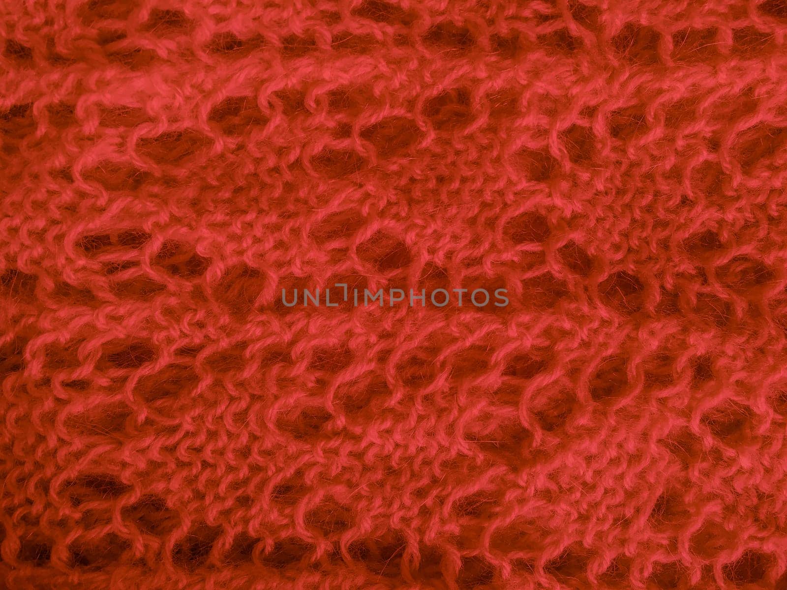 Christmas Knitted Texture. Abstract Wool Fabric. Winter Handmade Thread Garment. Xmas Knitted Background. Organic Weave Carpet. Cotton Nordic Material. Red Christmas Knitting Pattern.