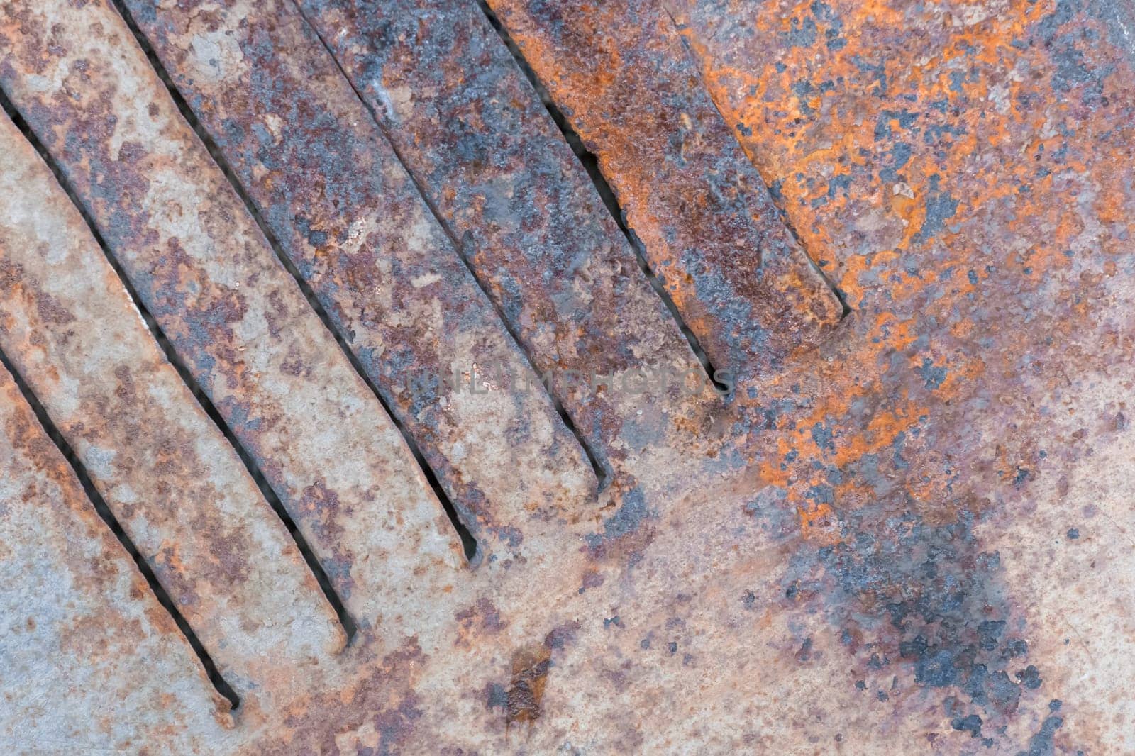 Old rusty dirty metal texture with pattern of lines striped steel rust background by AYDO8