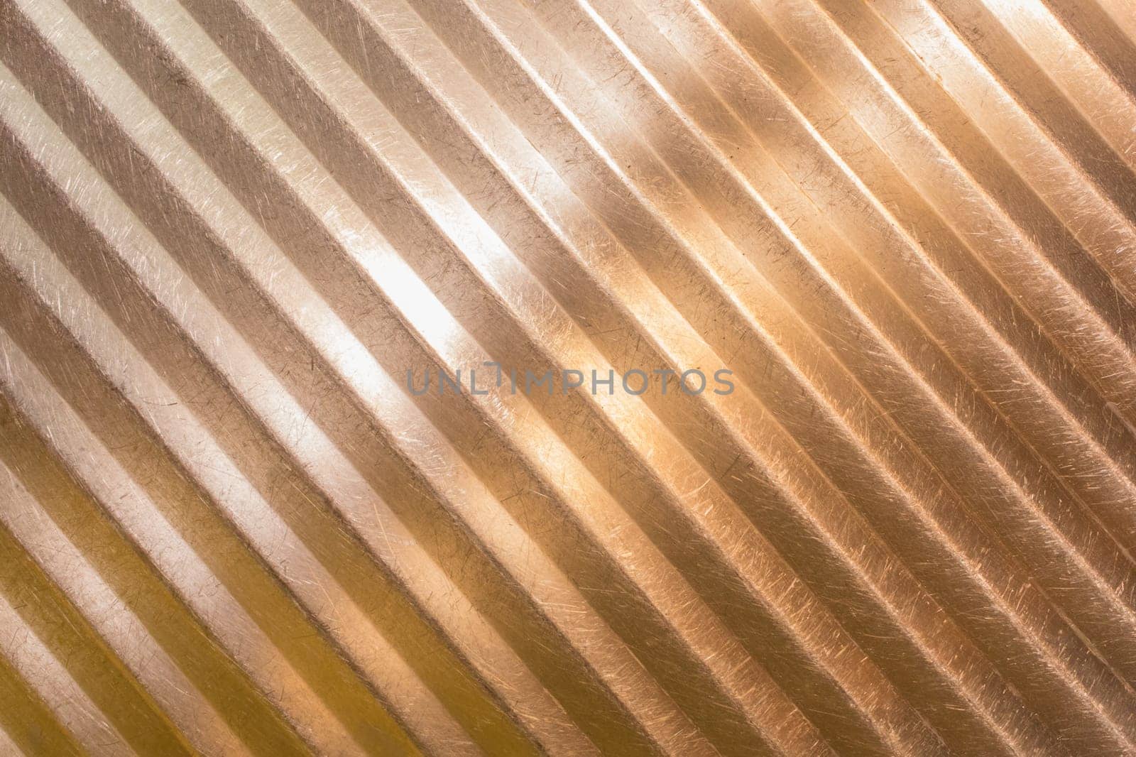 Corrugated Grey Metal Silver Pattern Steel White Texture Iron Background With Sunlight Orange Glare Bright.