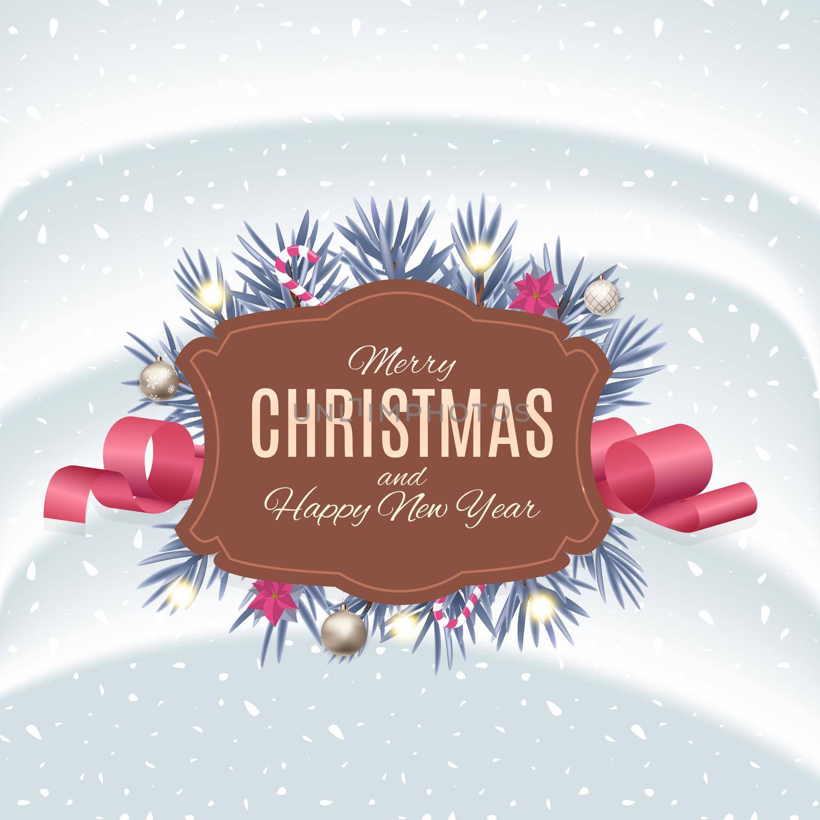 Merry Christmas and New Year Background. Vector Illustration EPS10