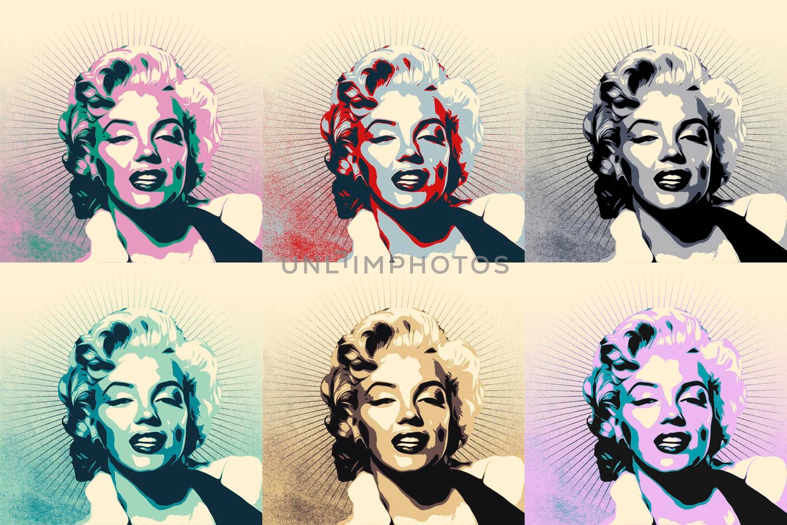 Digital portrait of a multiple of Marylin Monroe by bepsimage