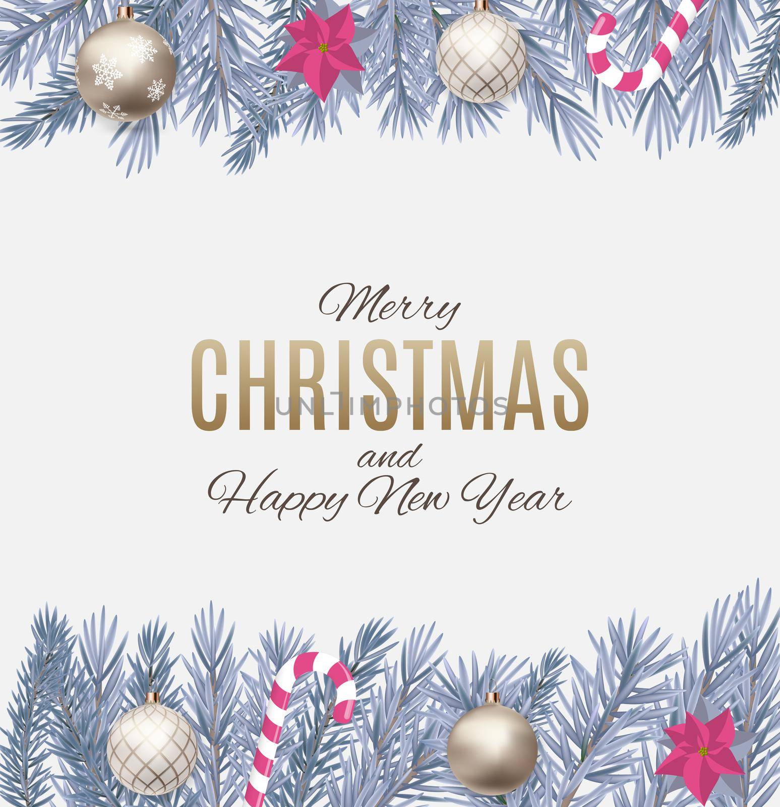 Merry Christmas and New Year Background. Vector Illustration by yganko