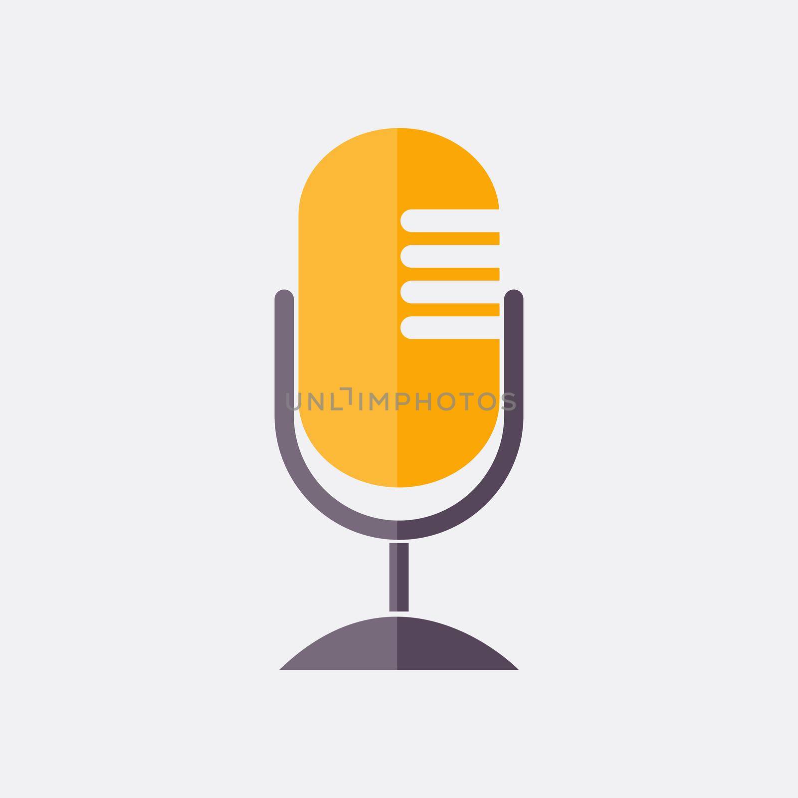 Microphone Icon flat design vector illustration EPS10