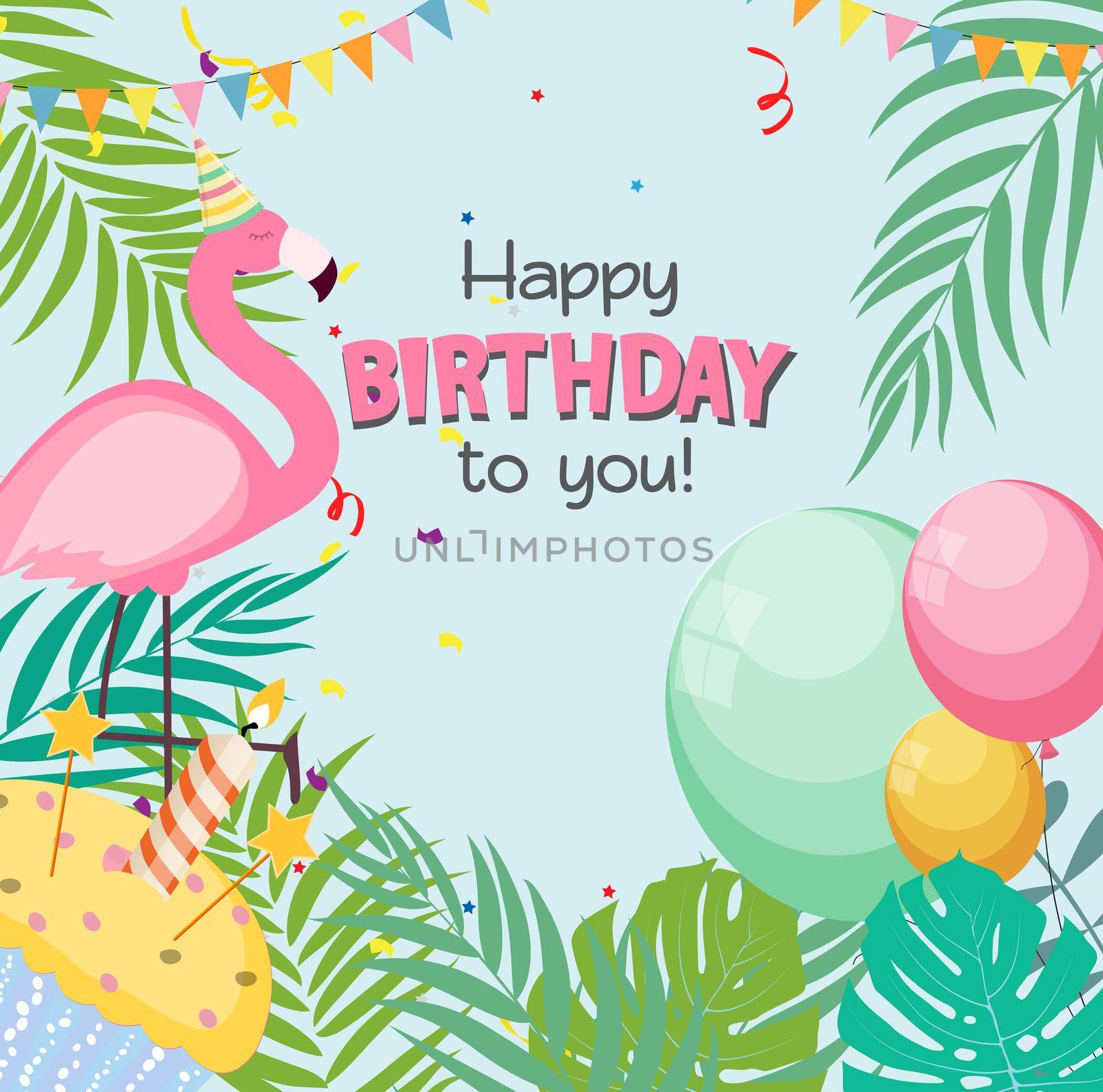 Birthday Card, Congratulation Template Vector Illustration EPS10