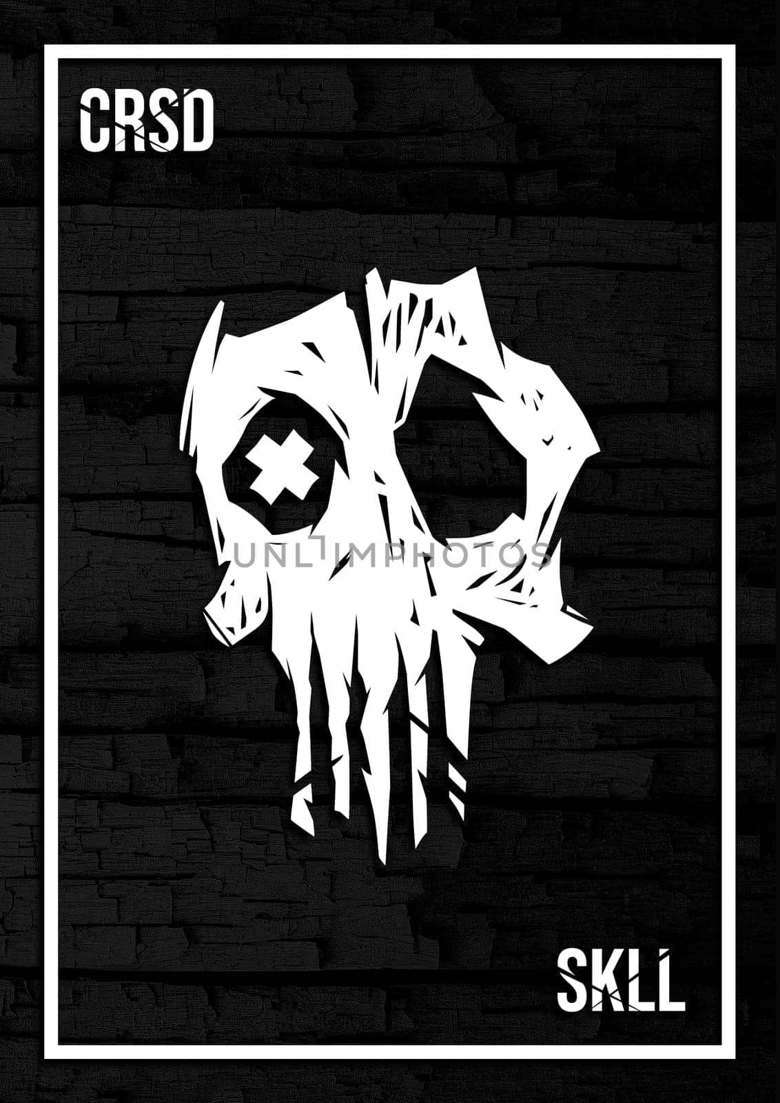 Cursed Skull hand drawn printable poster concept by vmalafeevskiy