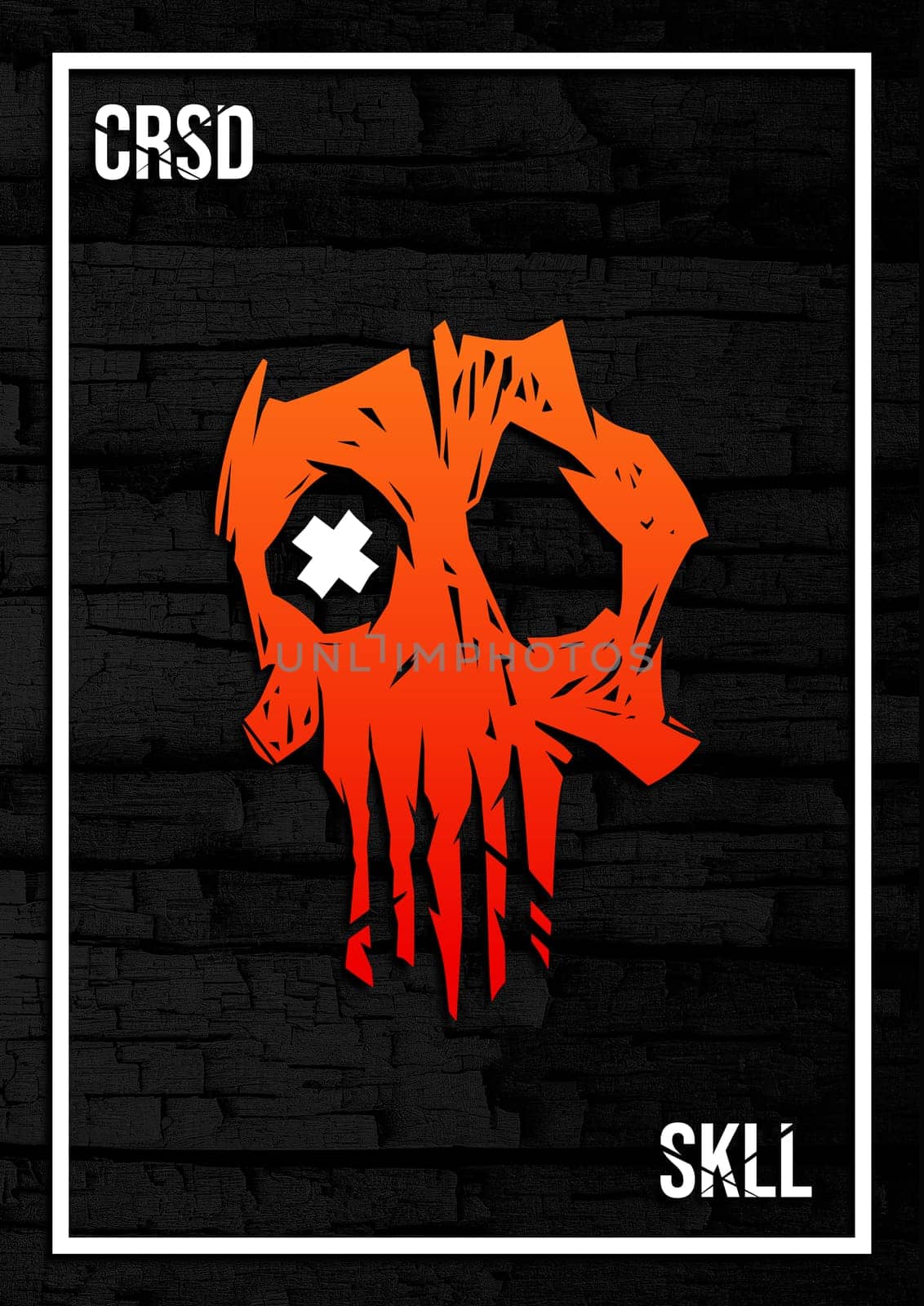 Cursed red Skull stylish printable poster concept