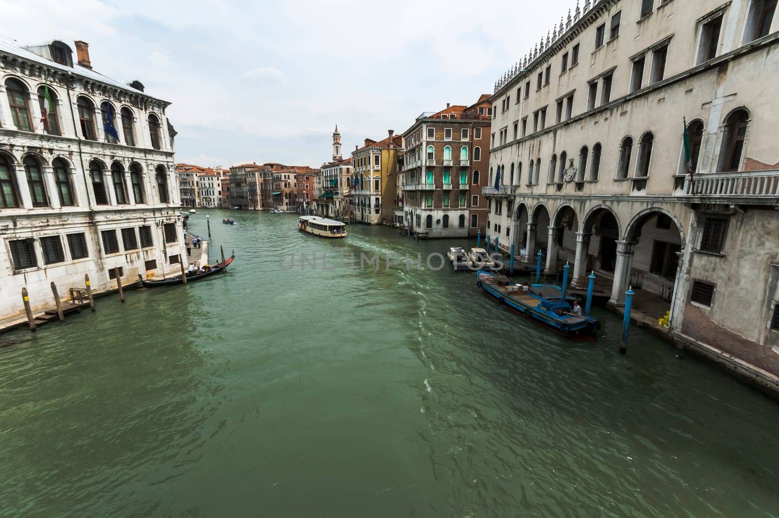 View of Grand Canal with Venetian gondola