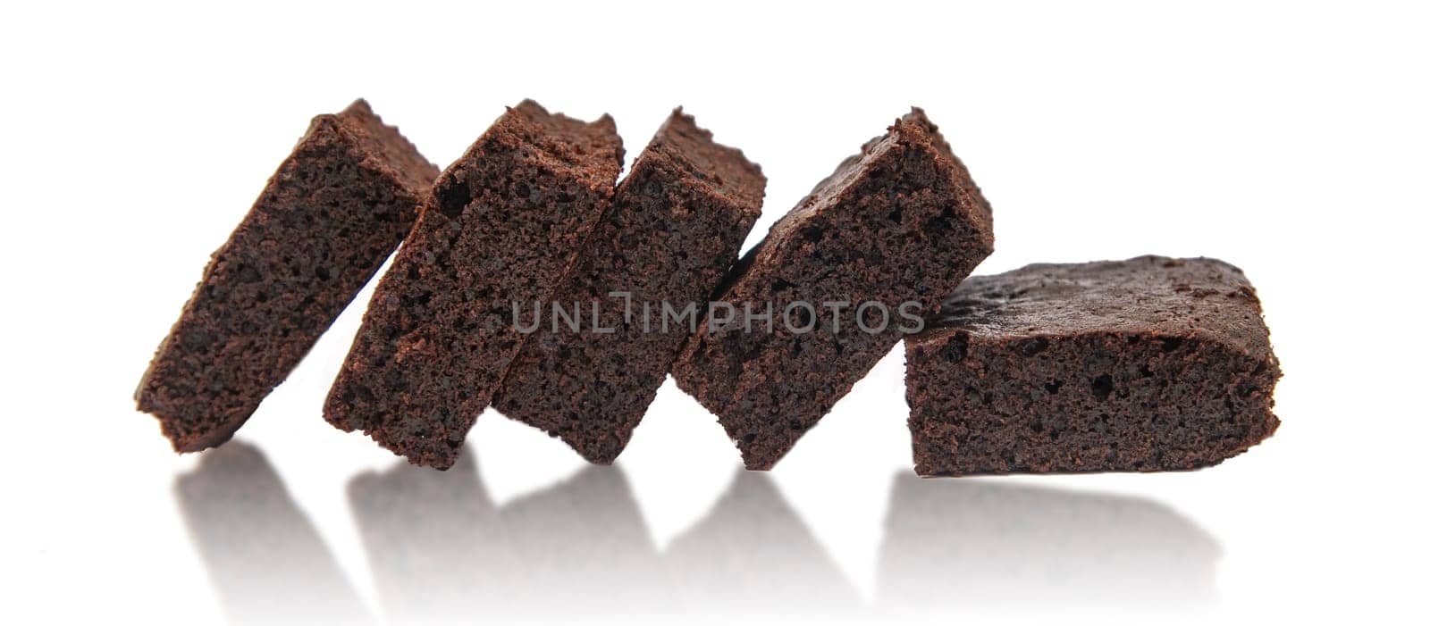 brownie isolate on white background. Selective focus. Food.