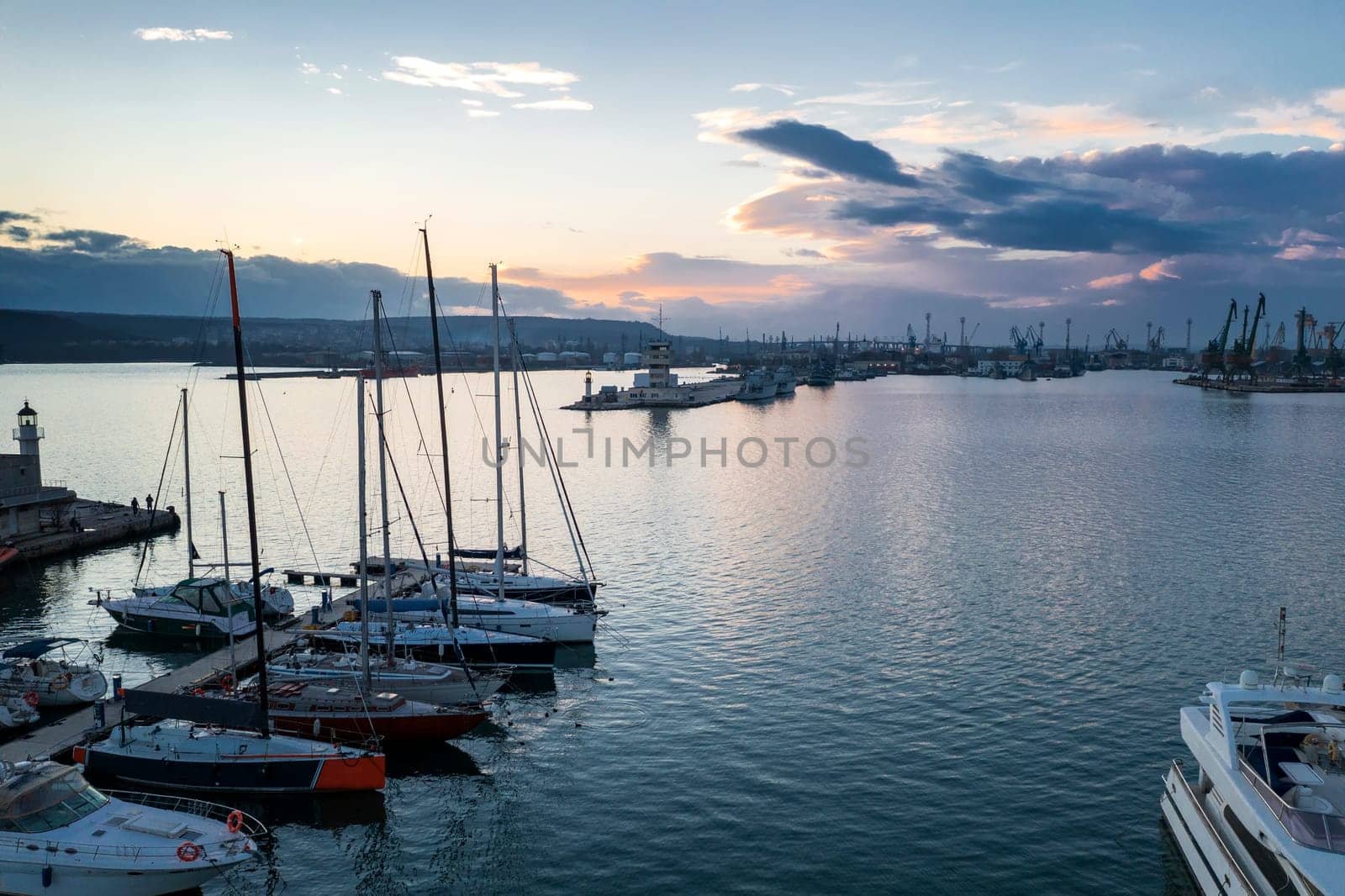 port at sunset by EdVal