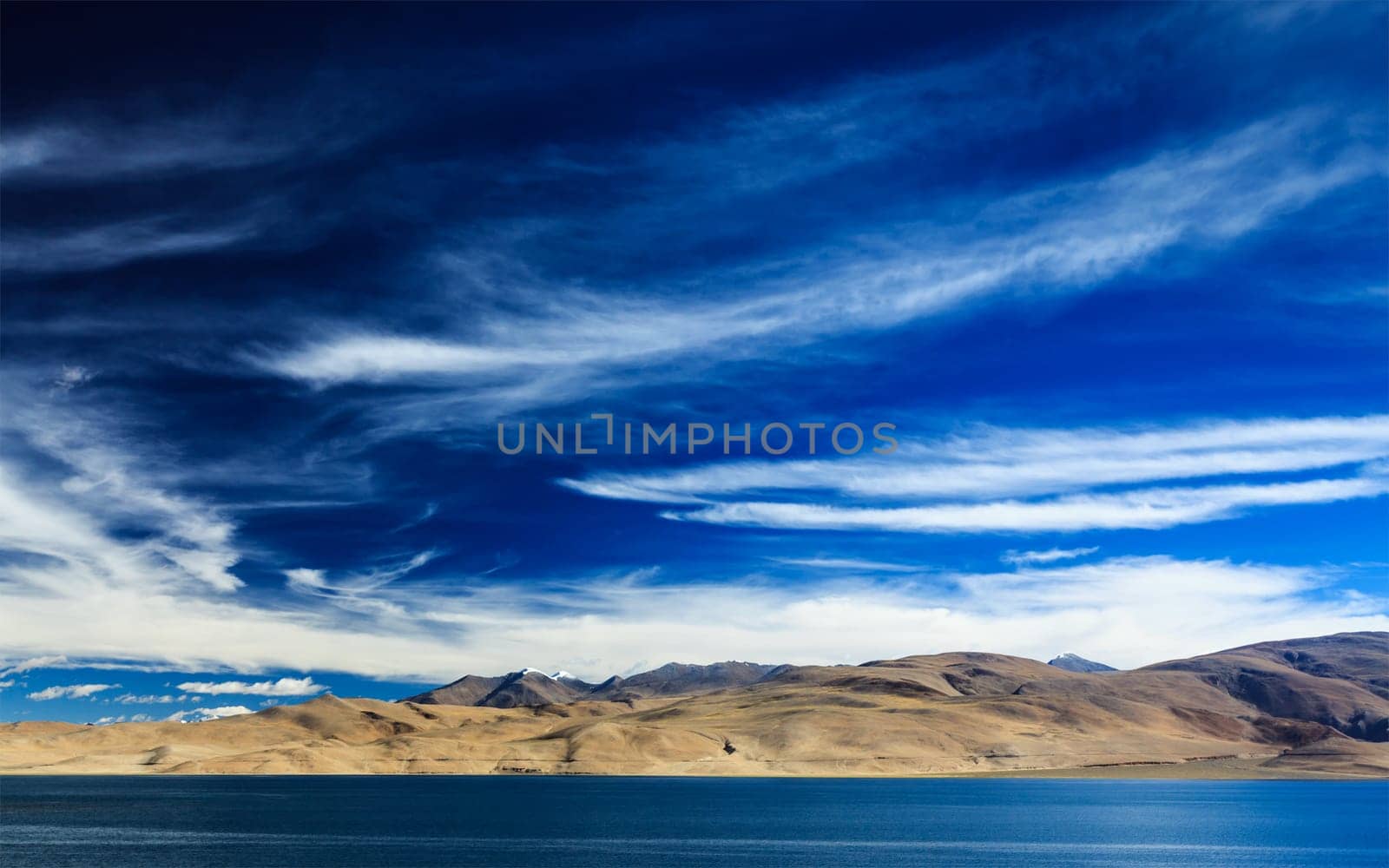 Himalayan lake Tso Moriri lake in Himalayas, Ladakh, India