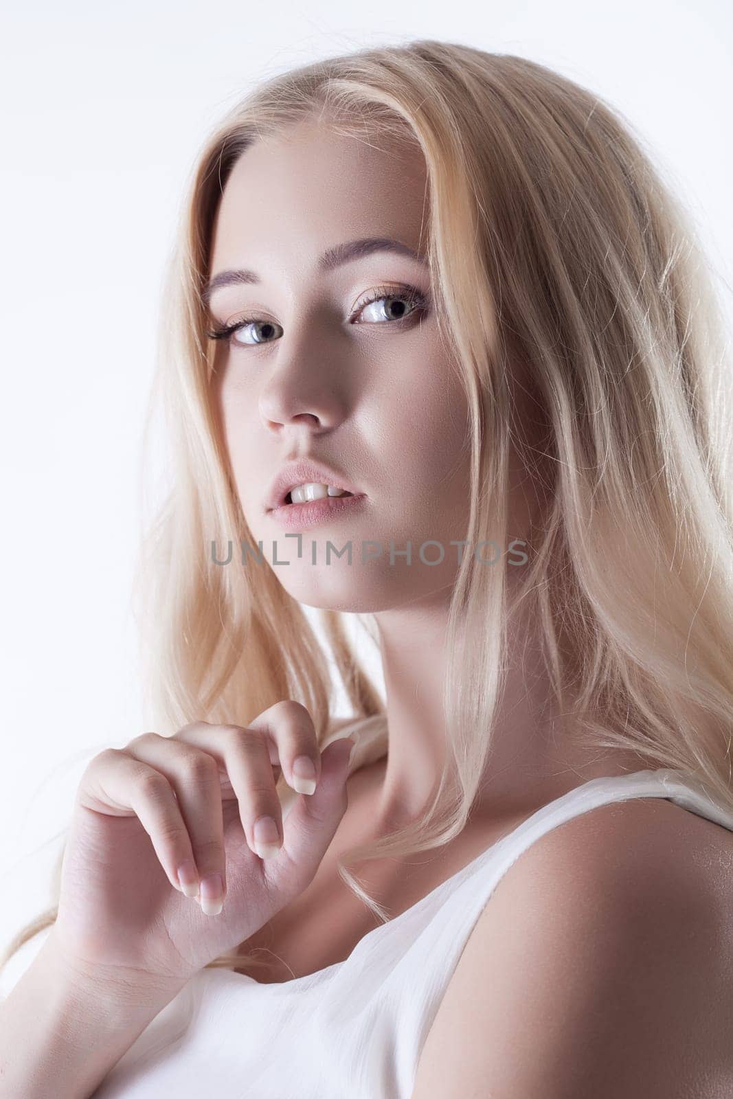 Portrait of beautiful young blonde, close-up