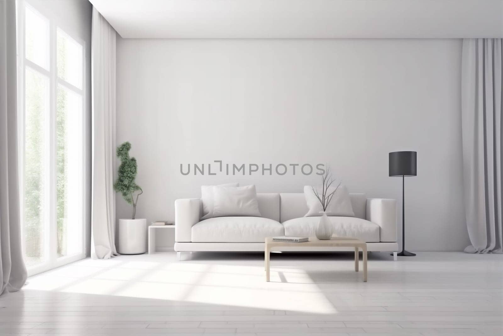 interior background cosy luxury decor couch sofa lifestyle simple living stylish contemporary. Generative AI. by SHOTPRIME