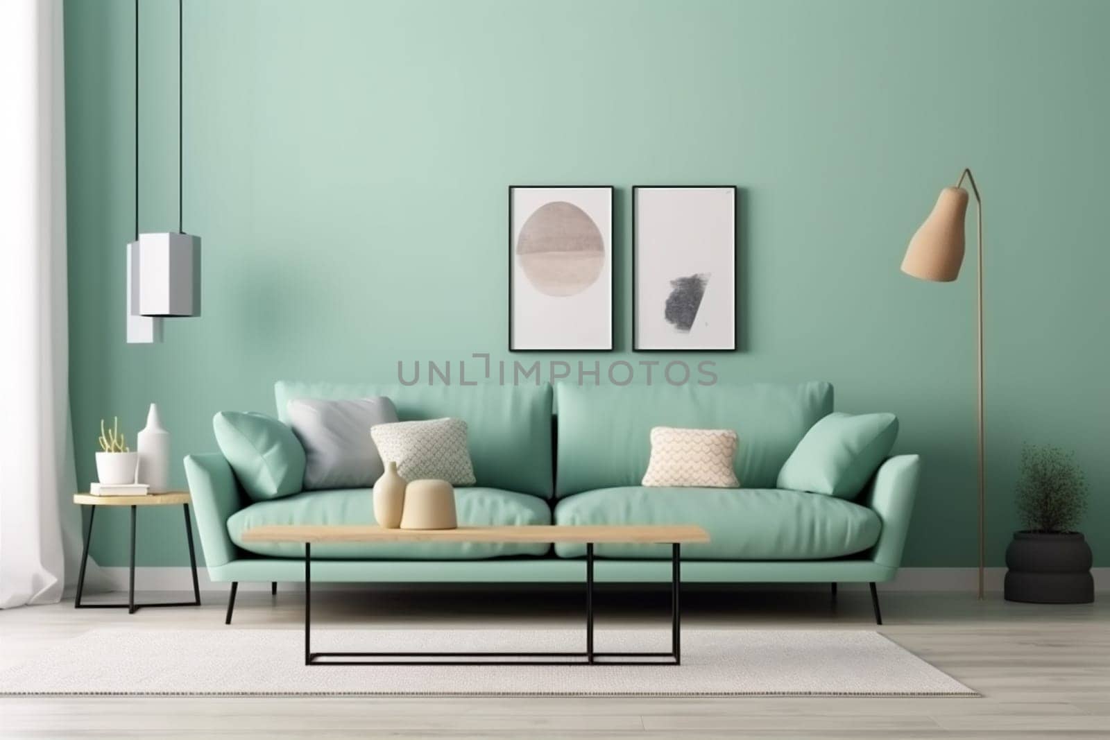 interior background floor design white apartment comfortable cosy simple indoor. Generative AI. by SHOTPRIME