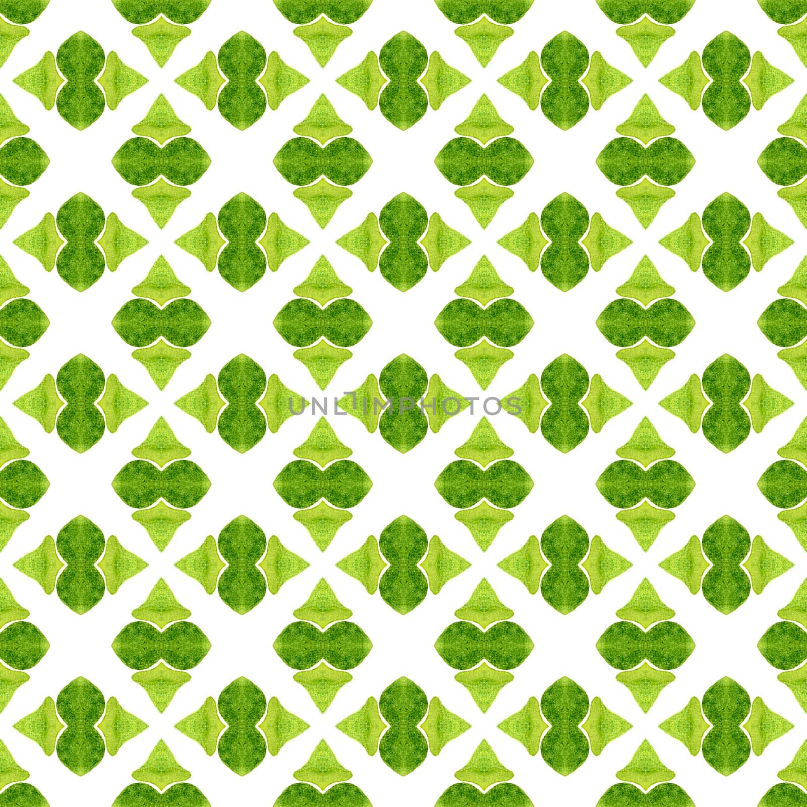 Ethnic hand painted pattern. Green great boho by beginagain