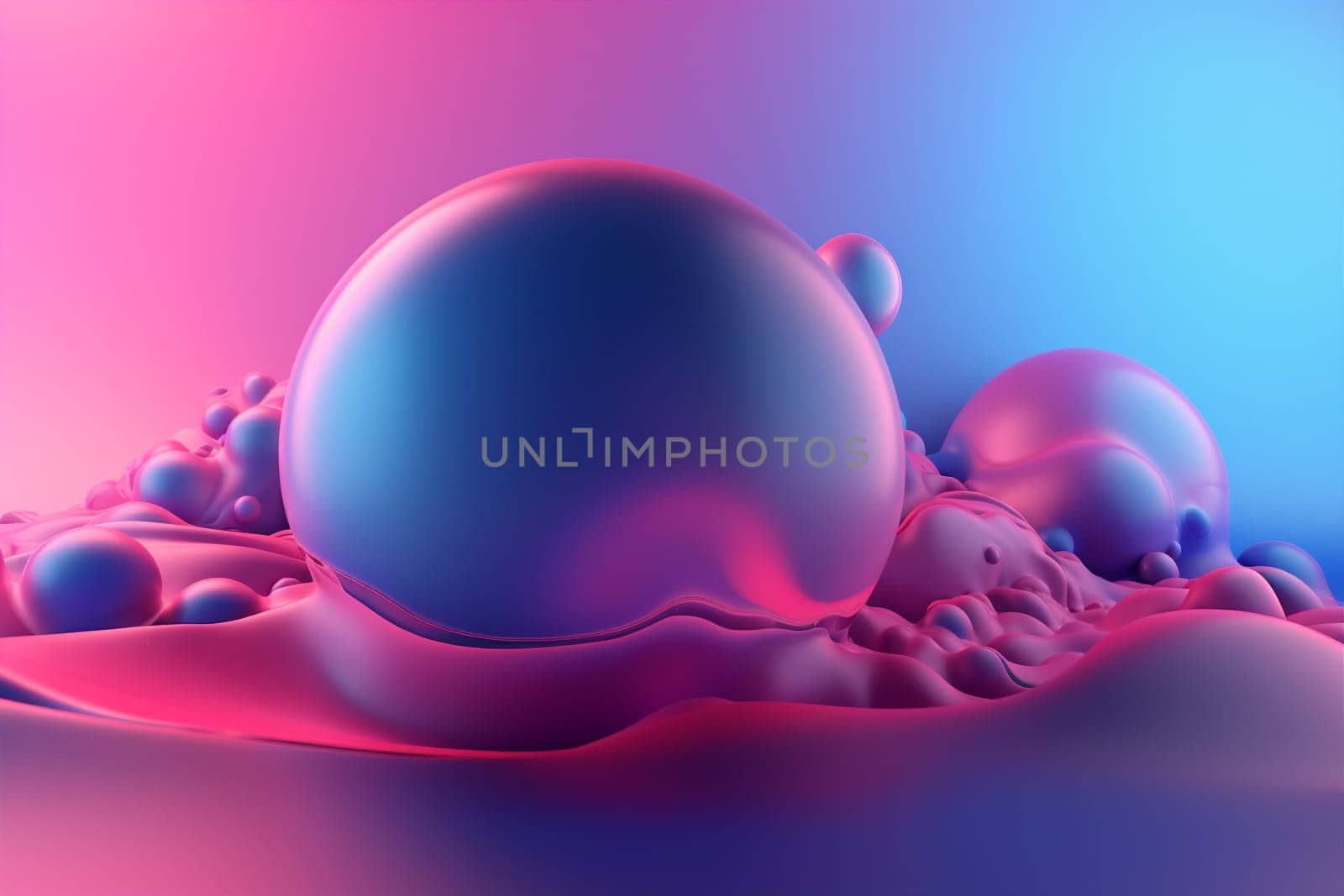 background light design flowing wave pink futuristic illustration colorful blue digital abstract. Generative AI. by SHOTPRIME