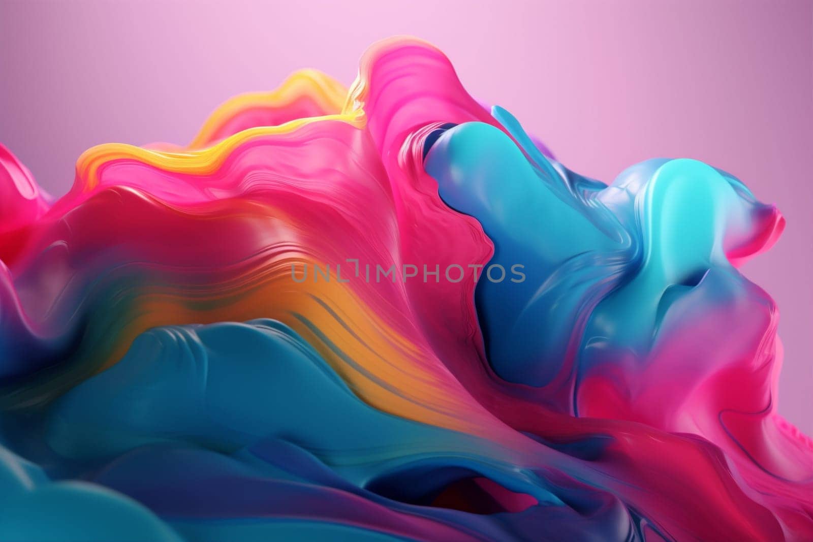 background decorative abstract flow neon pink curve wallpaper red pattern blue creative color. Generative AI. by SHOTPRIME