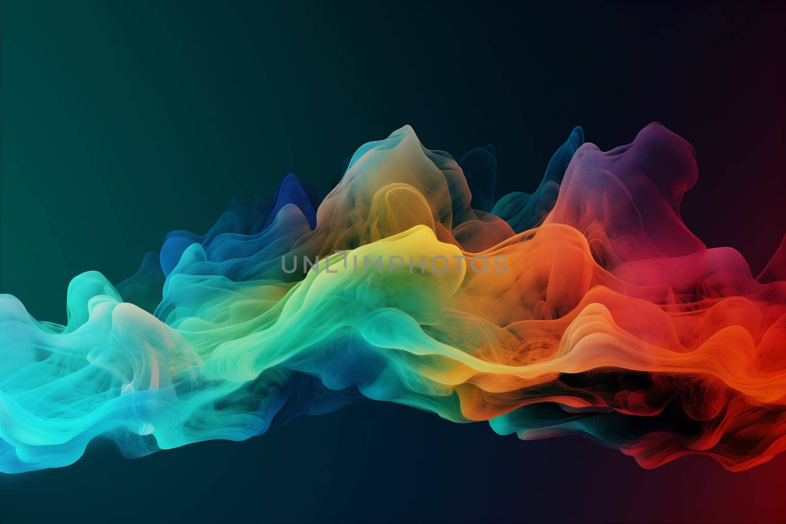 background dynamic generative ai color decorative colorful light cyberspace wave geometric blue. Generative AI. by SHOTPRIME