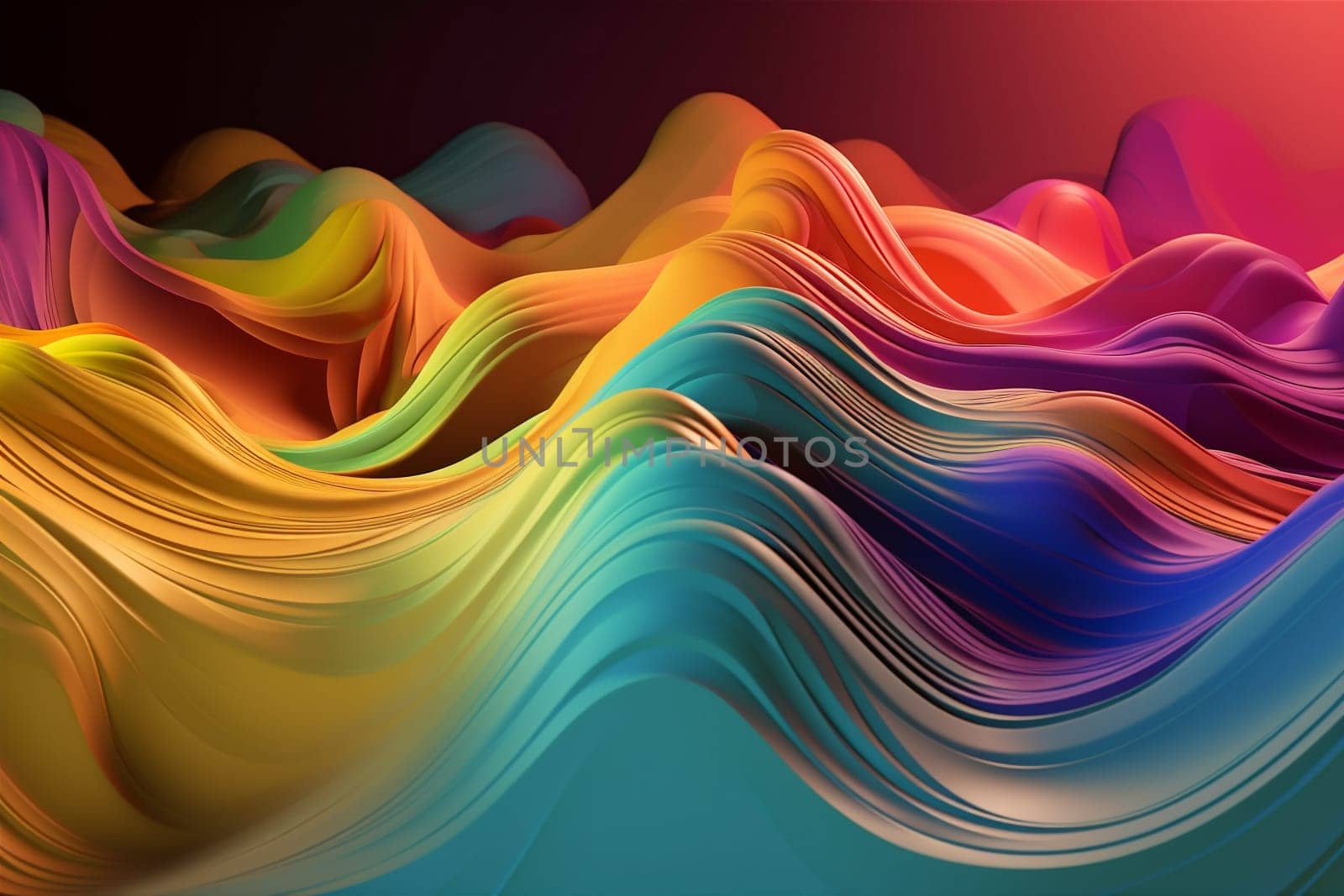 background colorful art illustration pink wavy blue vibrant generative ai neon abstract flowing purple. Generative AI.