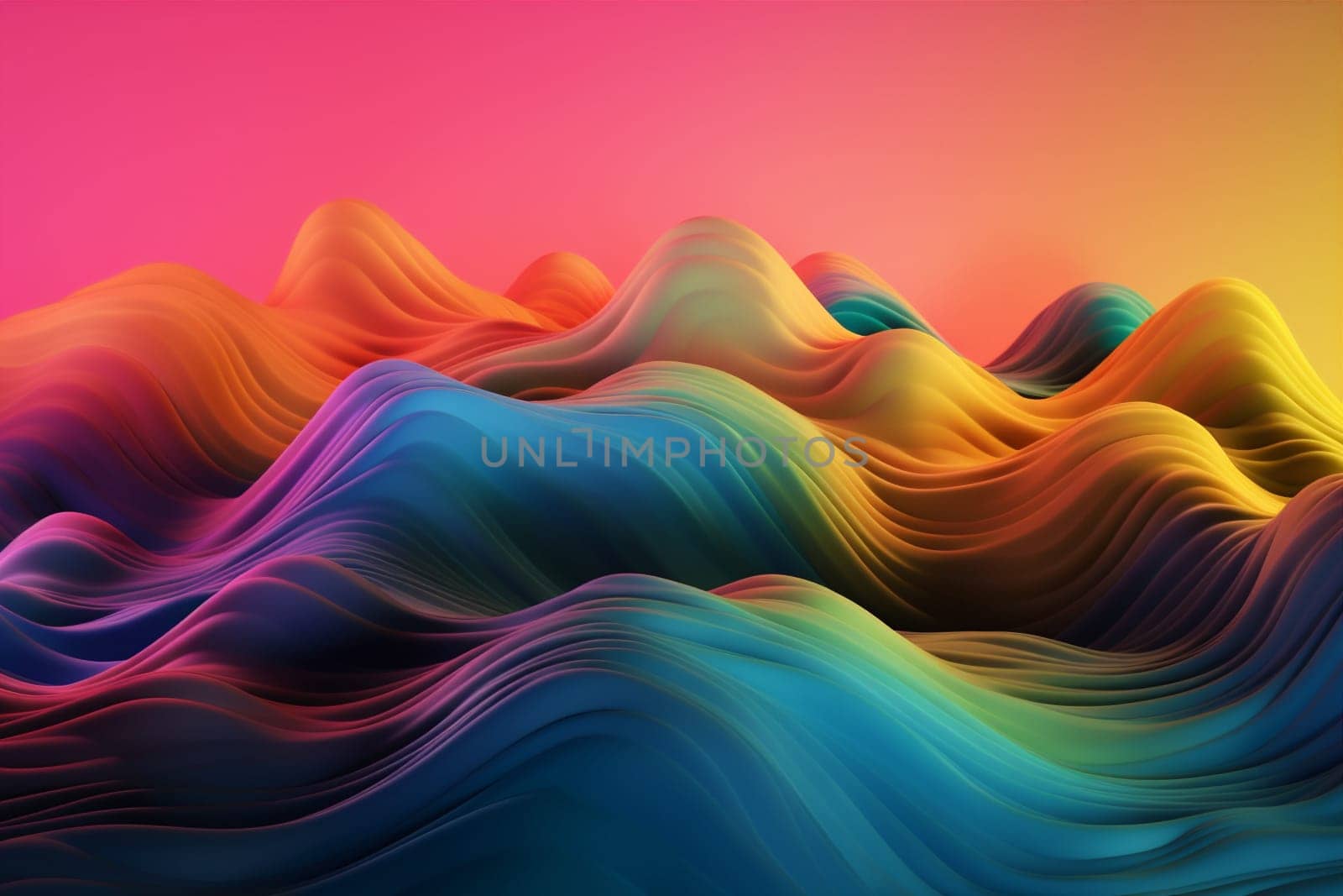 background colorful light pink art colours graphic blue flowing gradient shape wavy cyberspace. Generative AI.