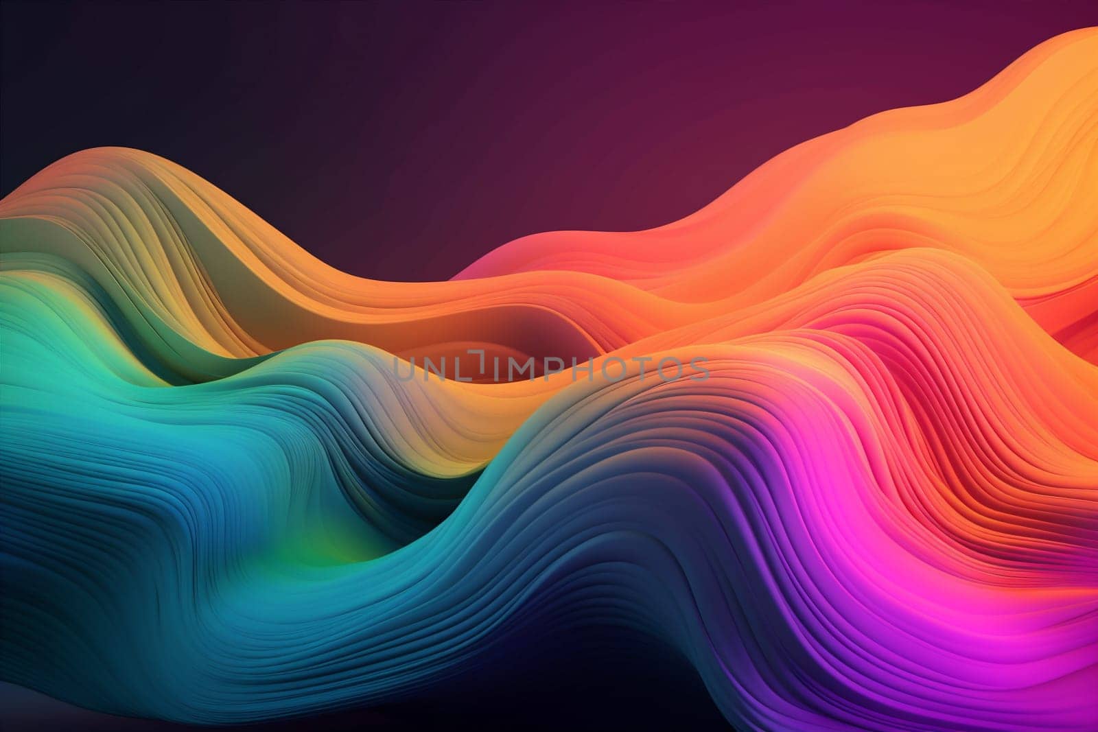 background vibrant abstract flowing wavy shape cyberspace line modern purple blue banner colours. Generative AI.