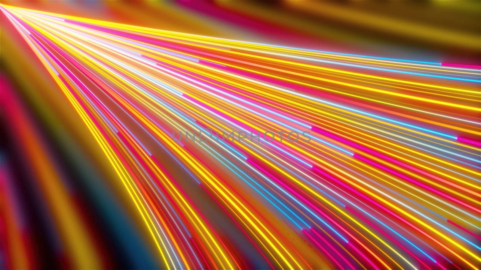 Glowing speed lines. Computer generated 3d render