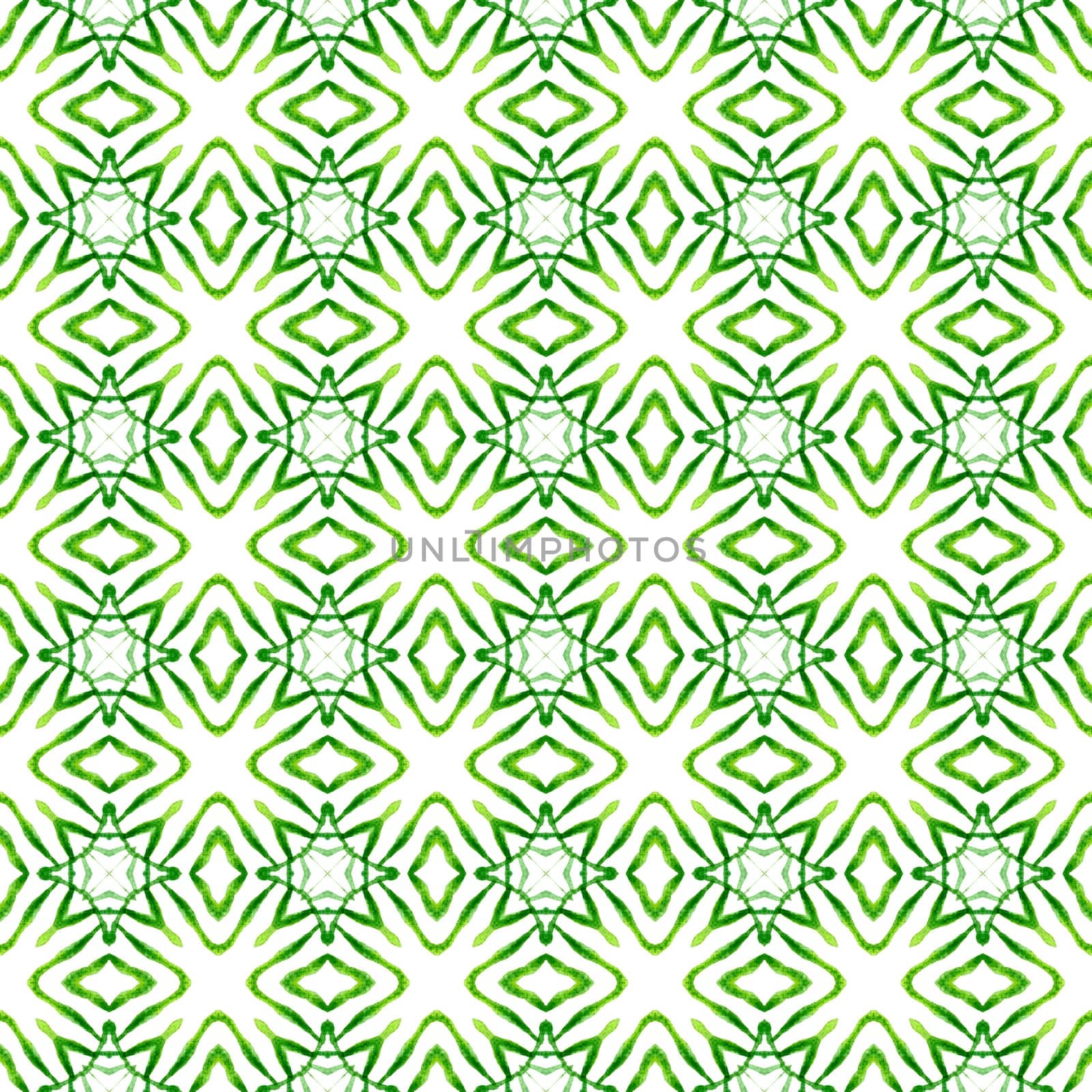 Ikat repeating swimwear design. Green splendid by beginagain