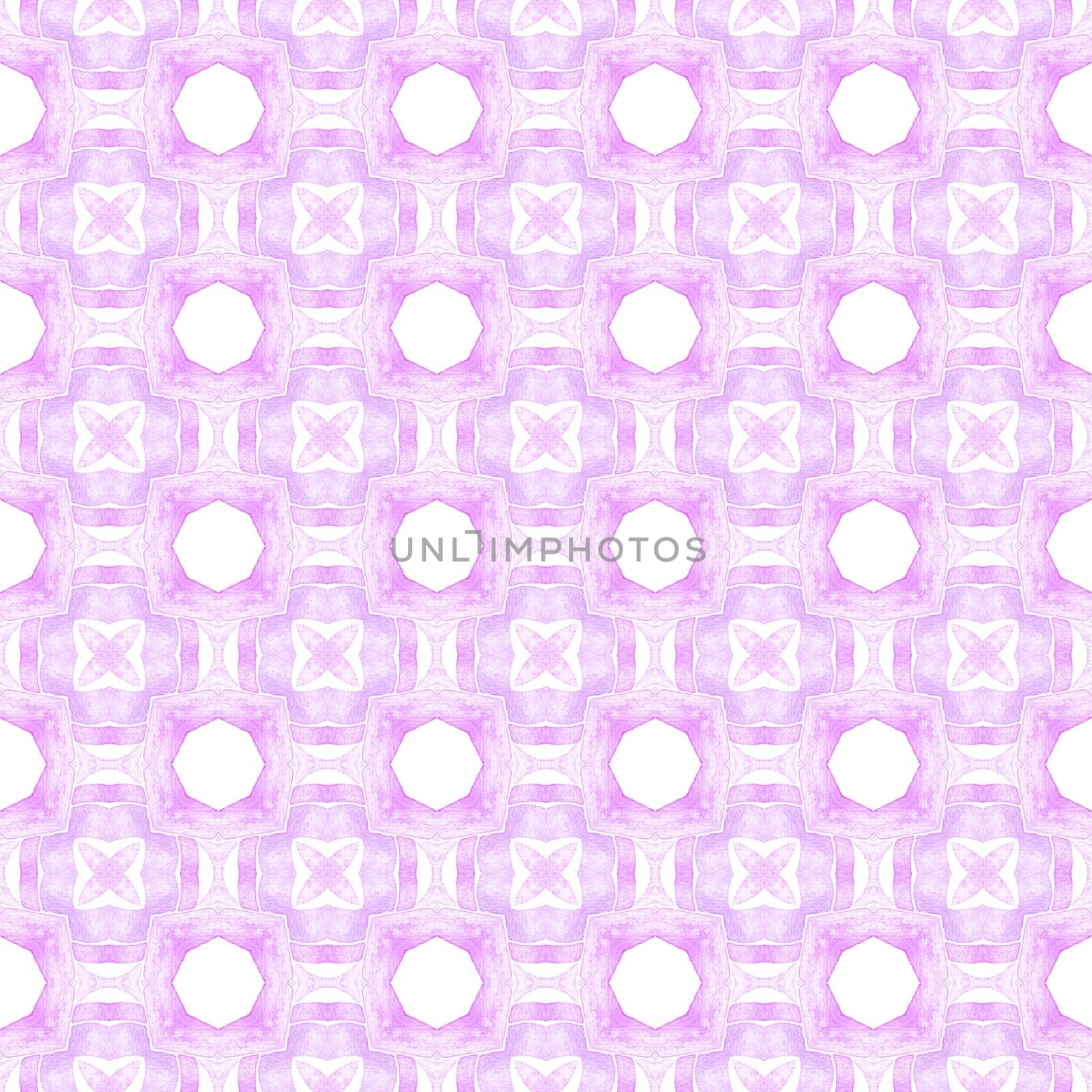 Textile ready authentic print, swimwear fabric, wallpaper, wrapping. Purple fabulous boho chic summer design. Medallion seamless pattern. Watercolor medallion seamless border.