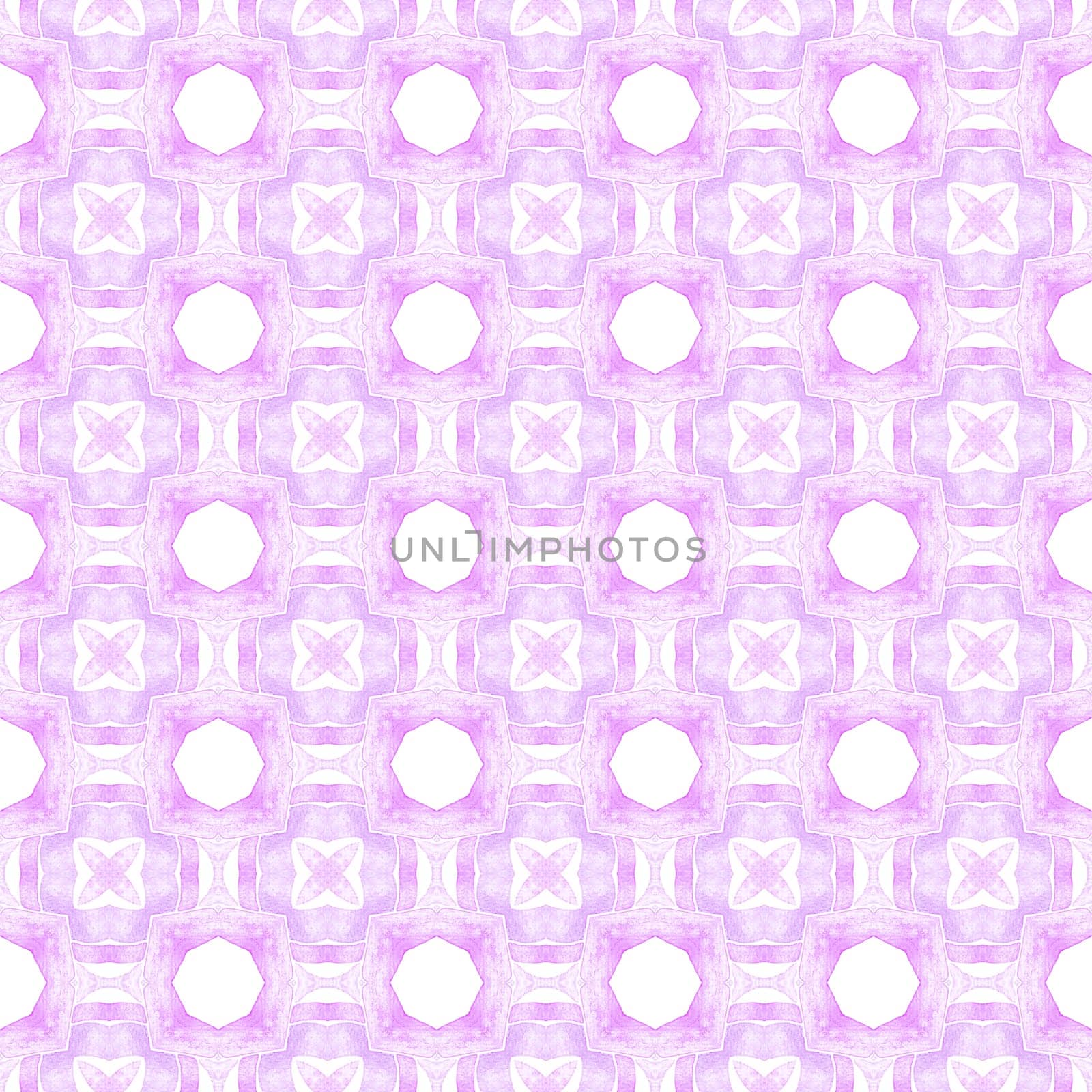 Textile ready authentic print, swimwear fabric, wallpaper, wrapping. Purple fabulous boho chic summer design. Medallion seamless pattern. Watercolor medallion seamless border.