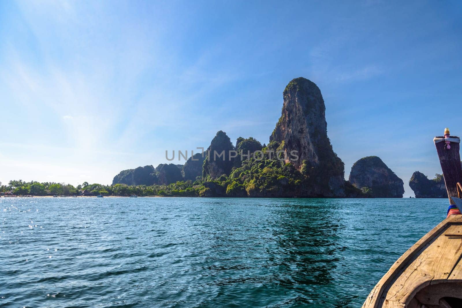 Cliff rock in azure water, Ko Rang Nok, Ao Phra Nang Beach, Ao Nang, Krabi, Thailand.