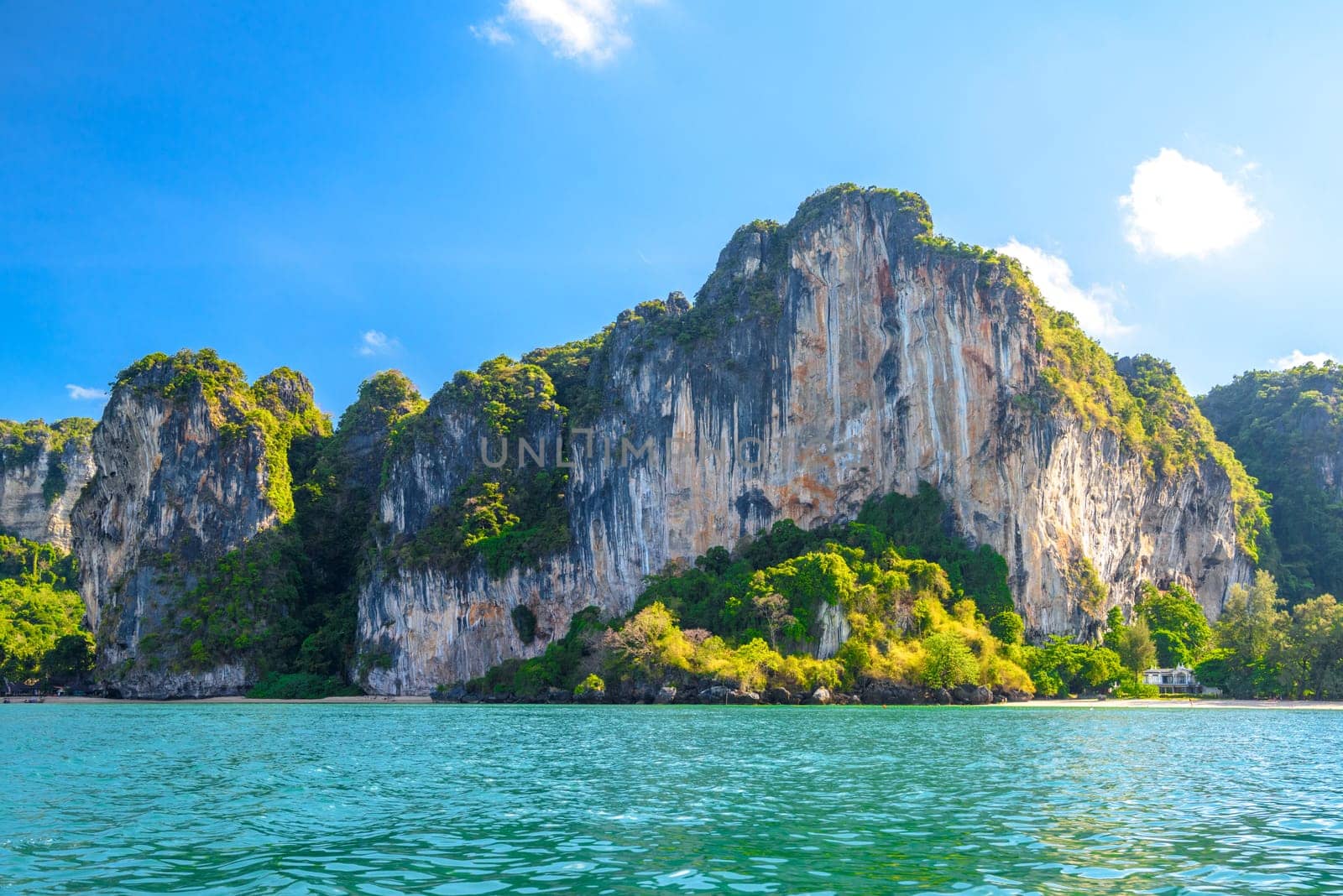 Huge cliff rocks in azure water, Railay beach, Ao Nang, Krabi, Thailand by Eagle2308