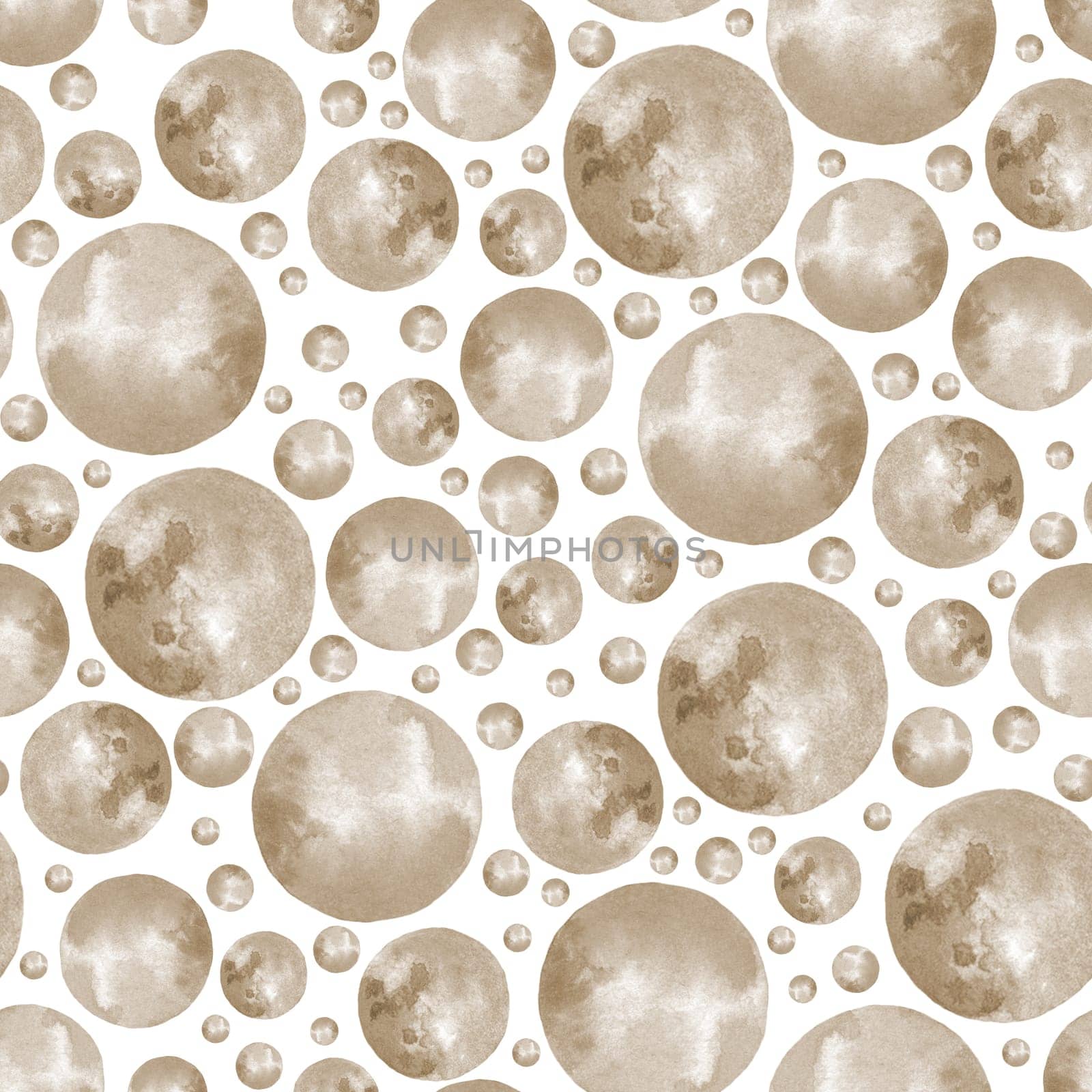 Watercolor confetti polka dots sepia seamless pattern by fireFLYart